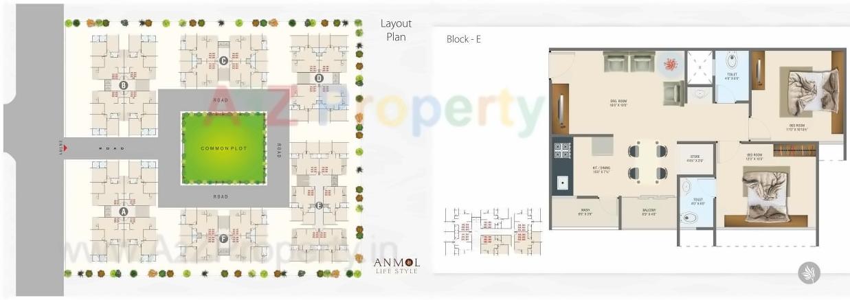 Layout of real estate project Anmol Lifestyle located at Nana-chiloda, Gandhinagar, Gujarat