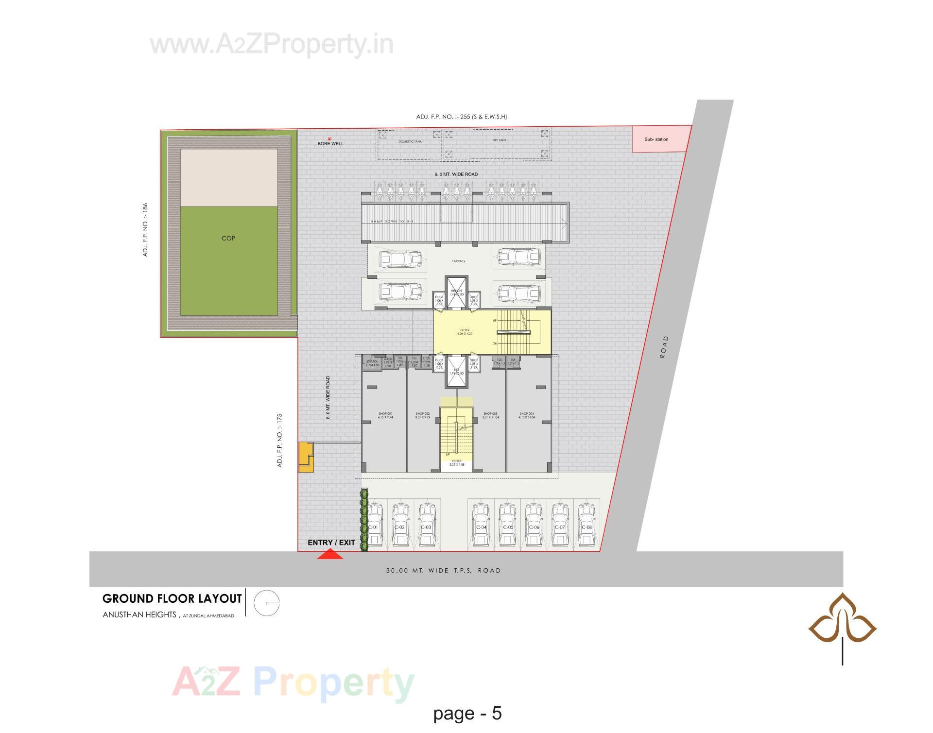 Layout of real estate project Anusthan Heights located at Zundal, Gandhinagar, Gujarat