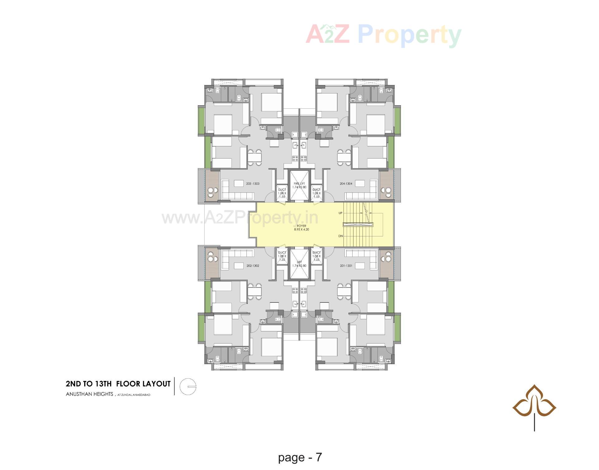 Layout of real estate project Anusthan Heights located at Zundal, Gandhinagar, Gujarat
