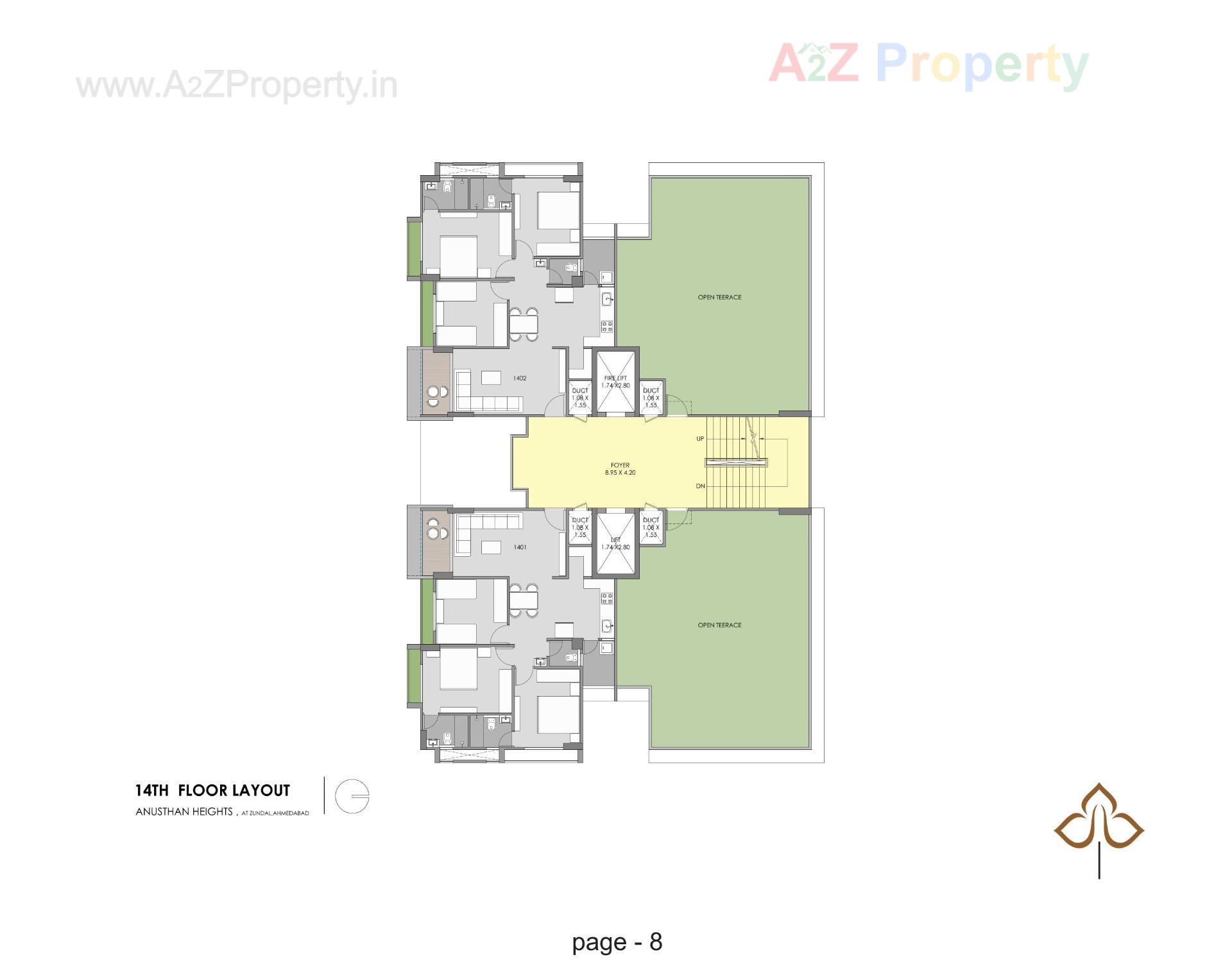 Layout of real estate project Anusthan Heights located at Zundal, Gandhinagar, Gujarat