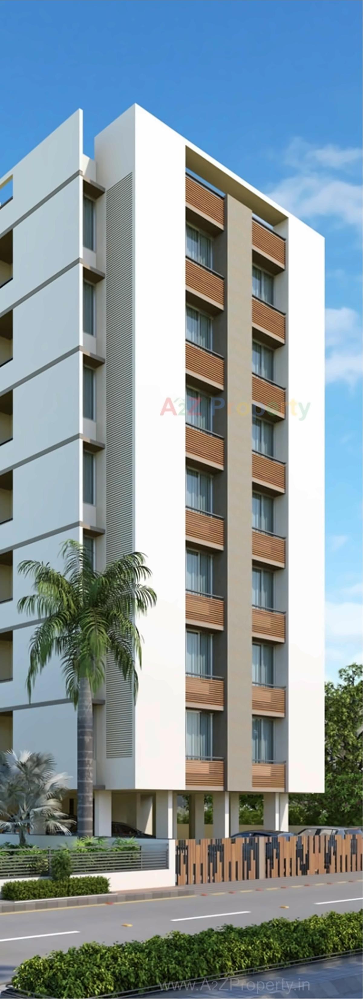 3D Elevation of real estate project Anusthan Homes located at Khoraj, Gandhinagar, Gujarat