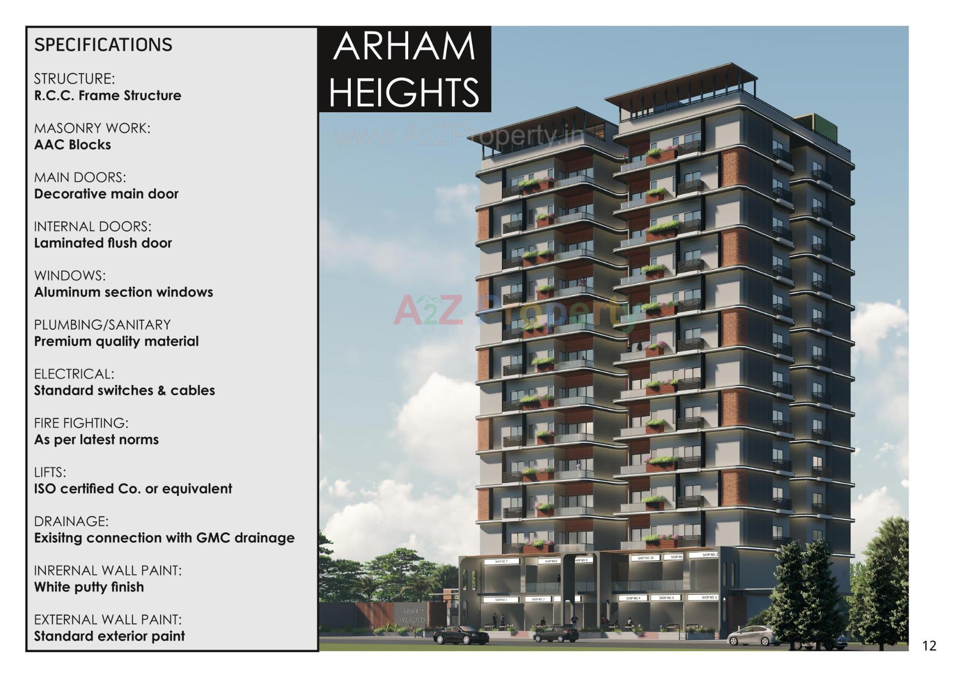 3D Elevation of real estate project Arham Heights located at Vavol, Gandhinagar, Gujarat
