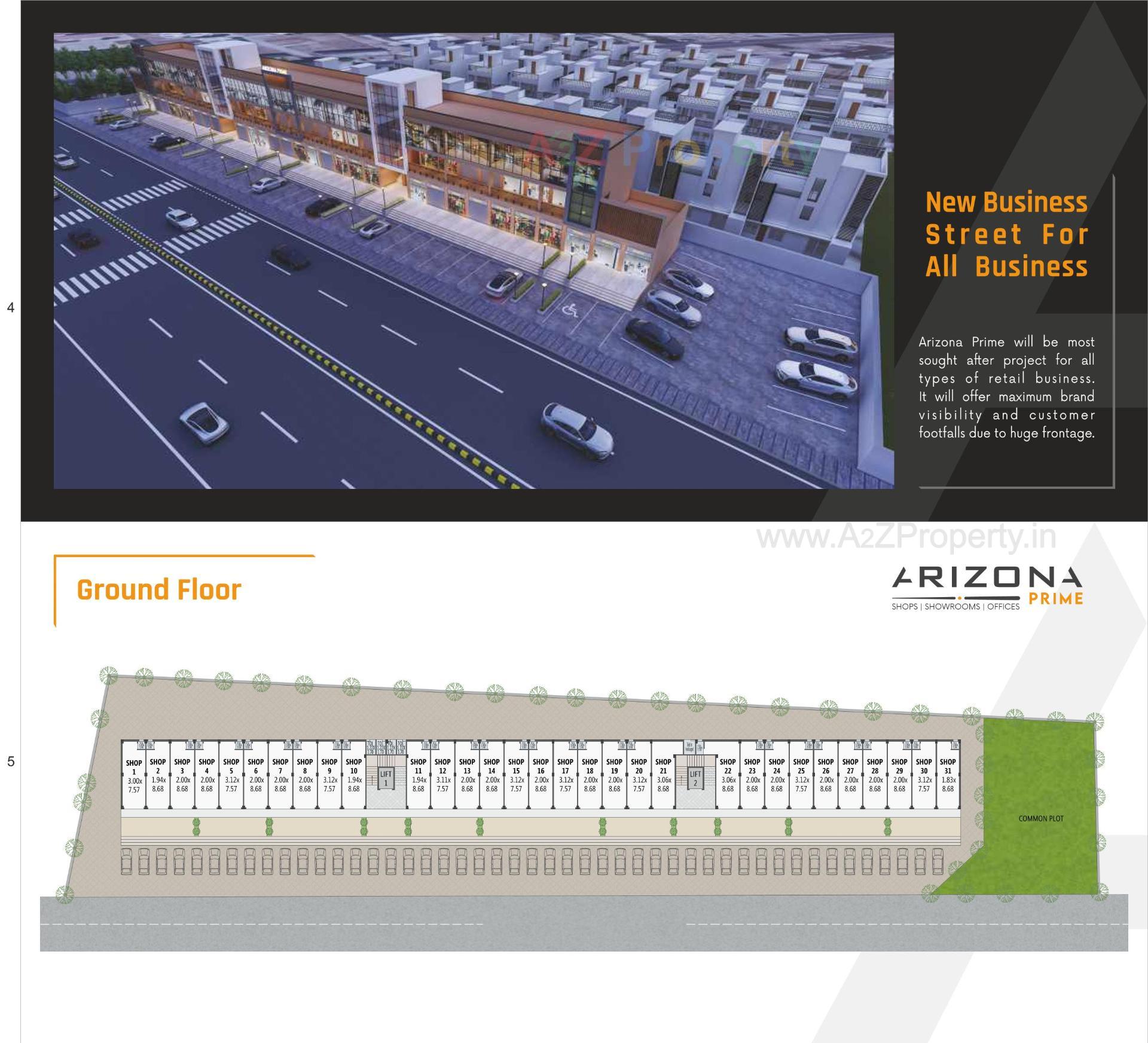 Layout of real estate project Arizona Prime located at Mansa, Gandhinagar, Gujarat