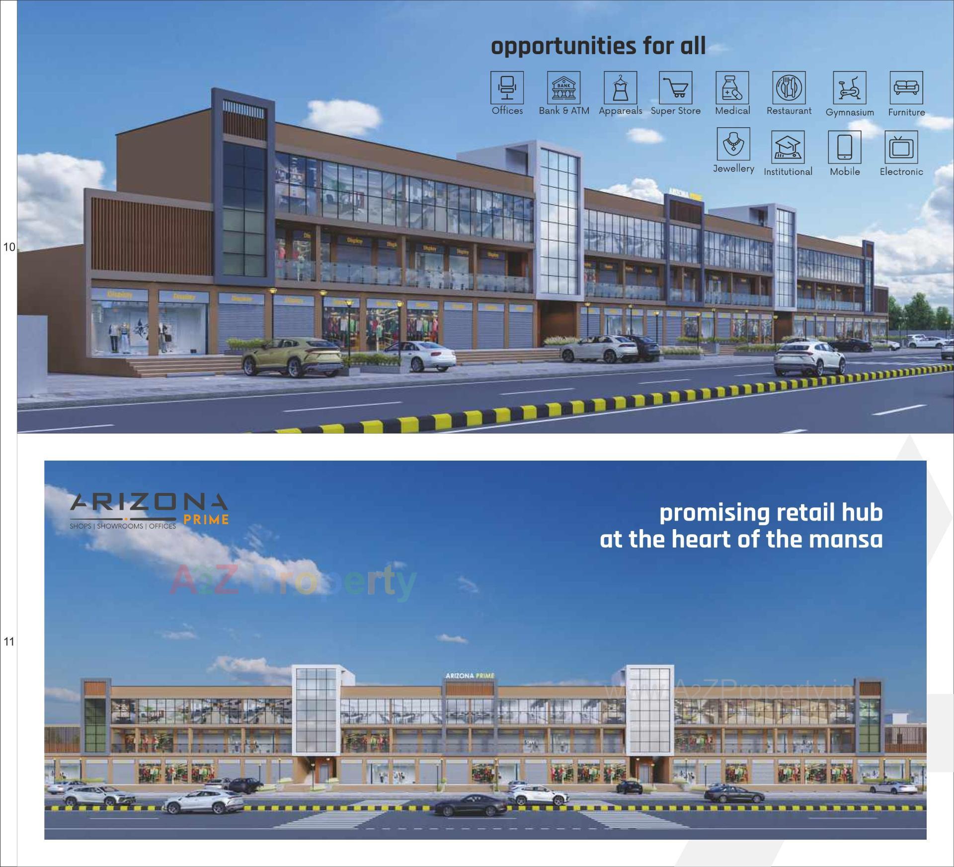 3D Elevation of real estate project Arizona Prime located at Mansa, Gandhinagar, Gujarat