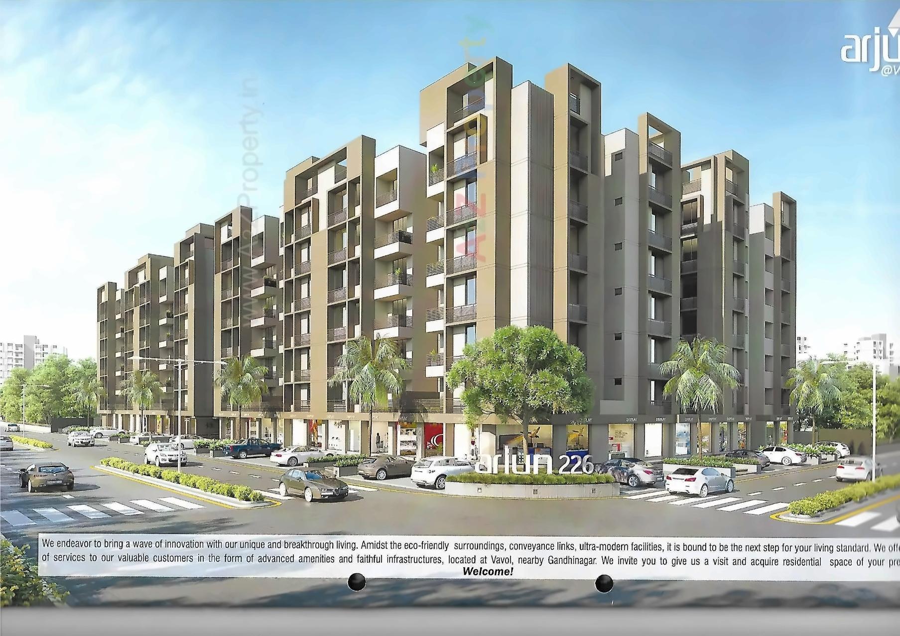 3D Elevation of real estate project Arjun 2 located at Vavol, Gandhinagar, Gujarat