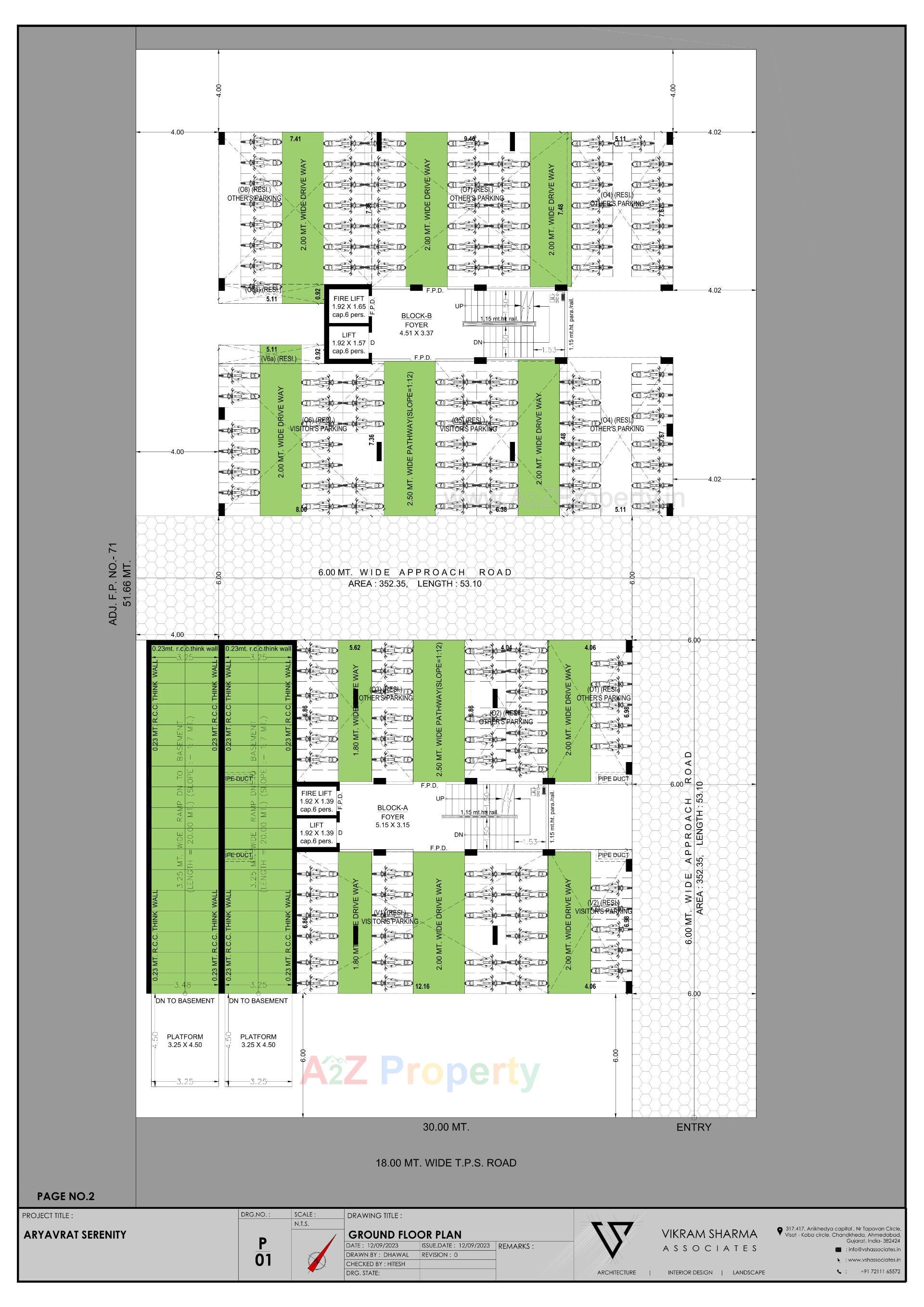 Layout of real estate project Aryavrat Serenity located at Borisana, Gandhinagar, Gujarat