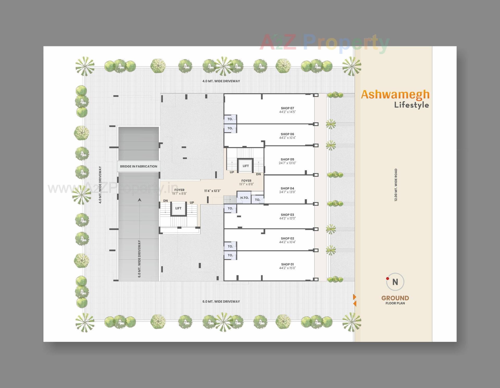 Layout of real estate project Ashwamegh Lifestyle located at Sargasan, Gandhinagar, Gujarat