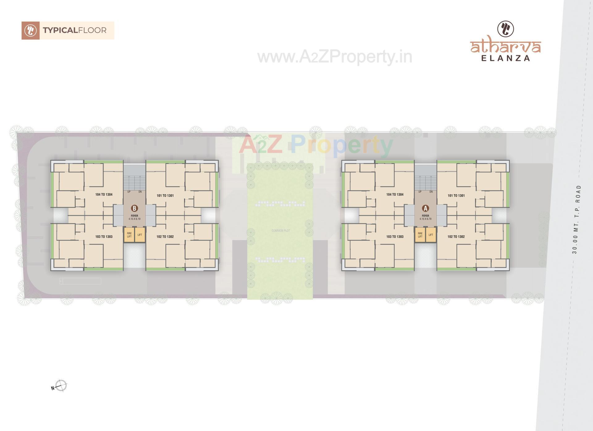 Layout of real estate project Atharva Elanza located at Koba, Gandhinagar, Gujarat