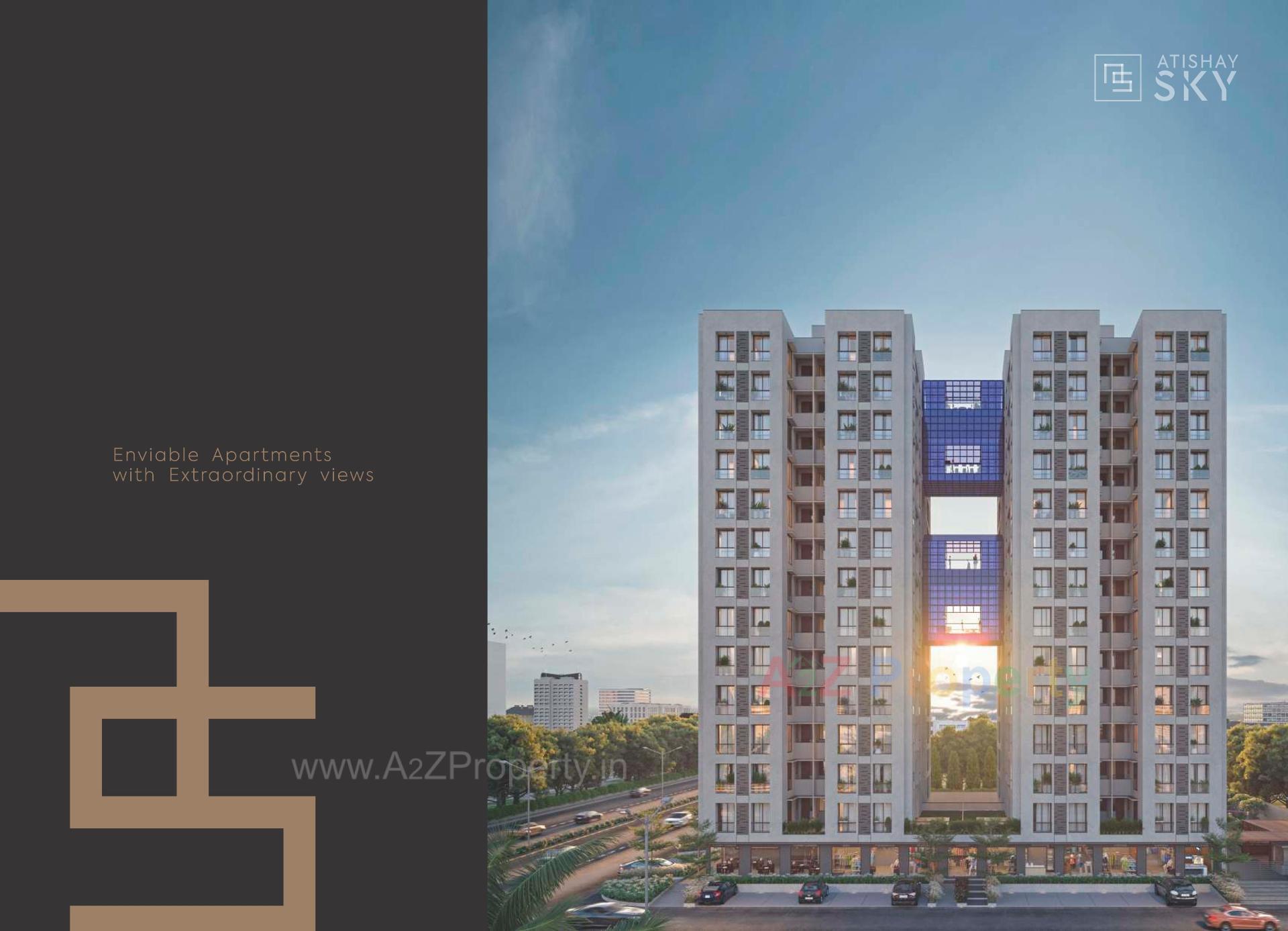 3D Elevation of real estate project Atishay Sky located at Sargasan, Gandhinagar, Gujarat