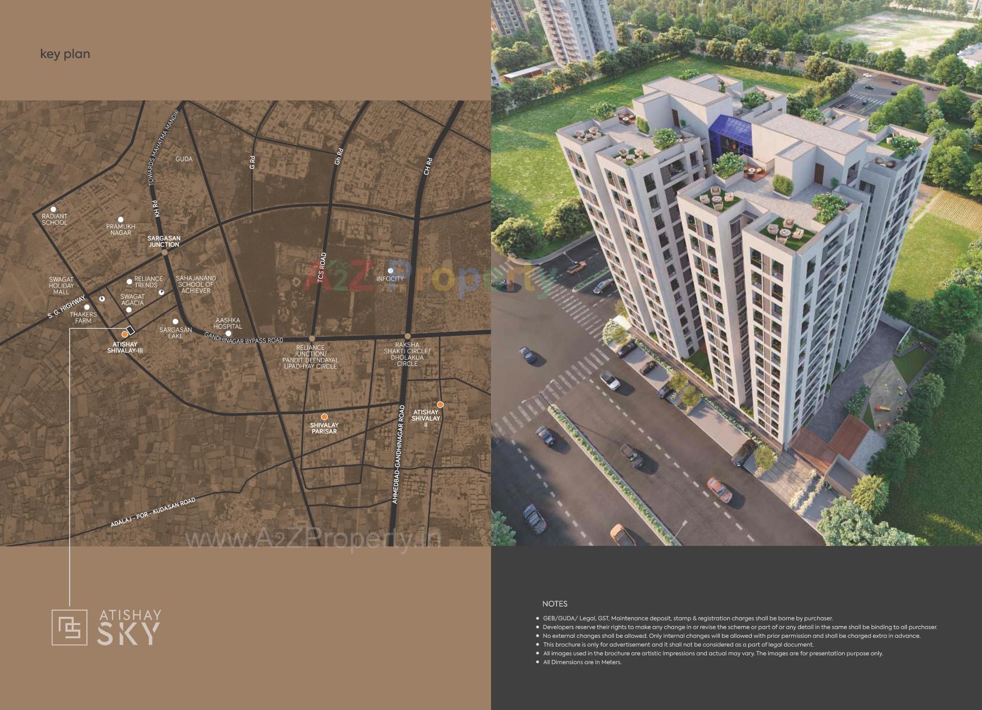 3D Elevation of real estate project Atishay Sky located at Sargasan, Gandhinagar, Gujarat