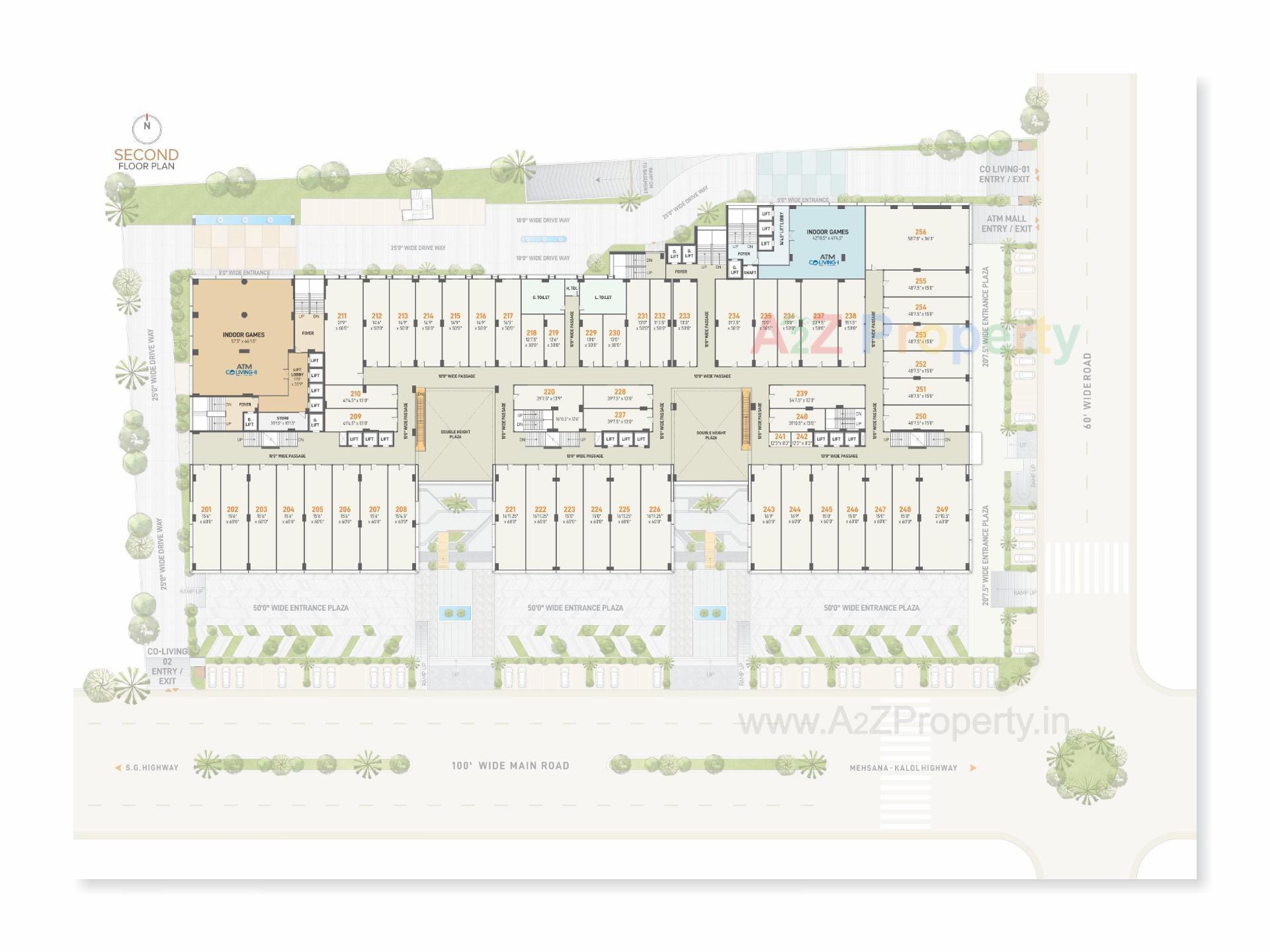 Layout of real estate project Atm Mall / Atm Coliving   (service Apartment) located at Zundal, Gandhinagar, Gujarat