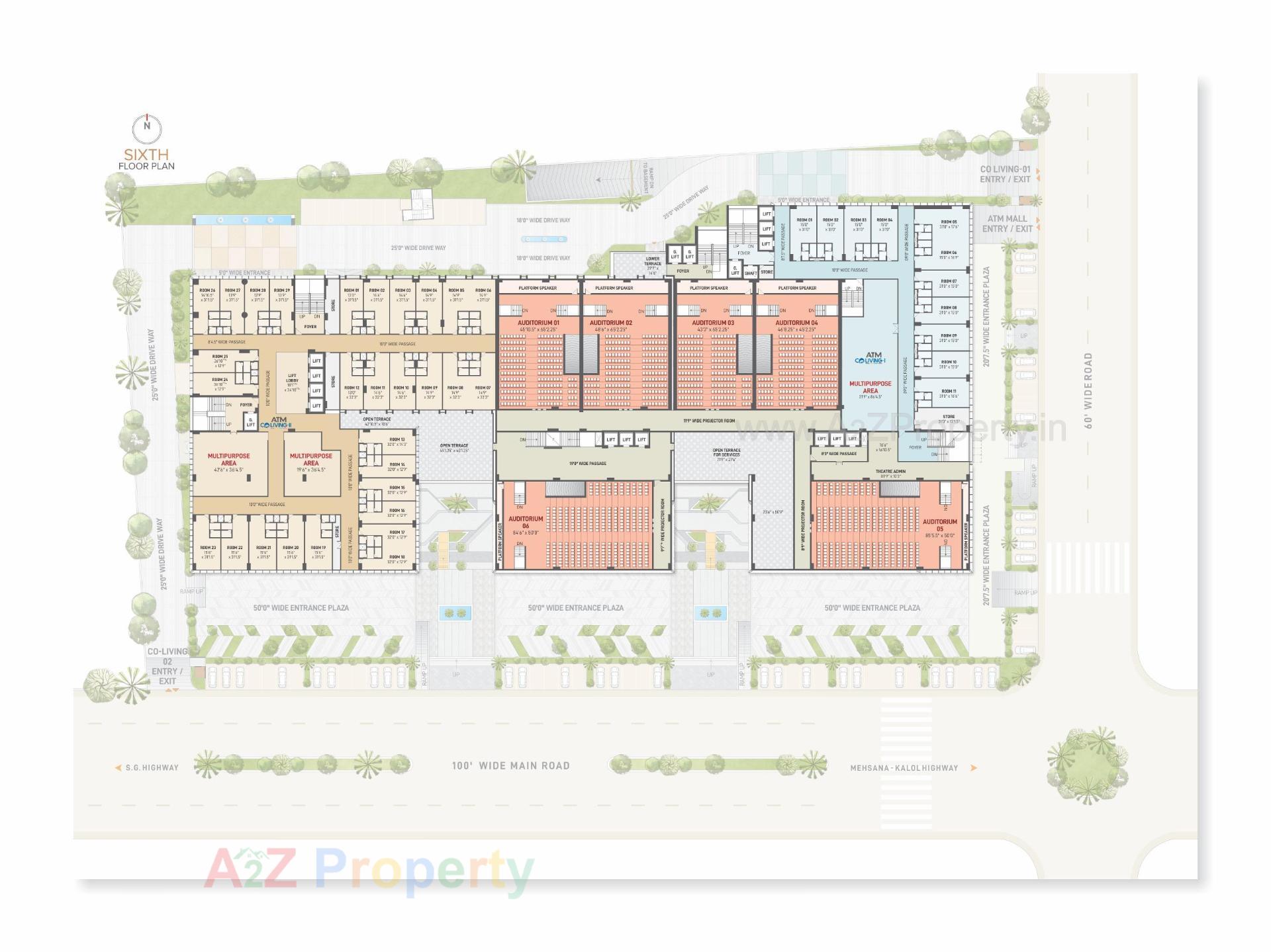 Layout of real estate project Atm Mall / Atm Coliving   (service Apartment) located at Zundal, Gandhinagar, Gujarat