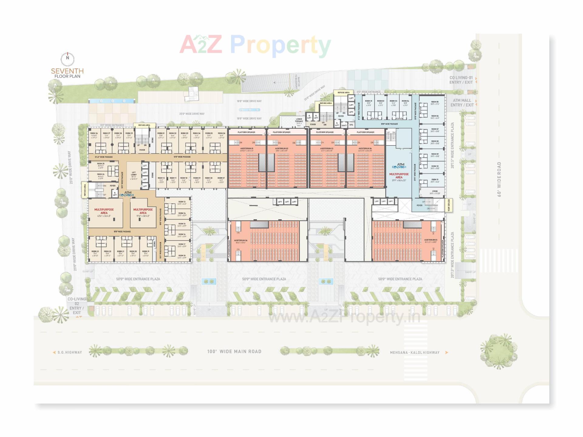 Layout of real estate project Atm Mall / Atm Coliving   (service Apartment) located at Zundal, Gandhinagar, Gujarat