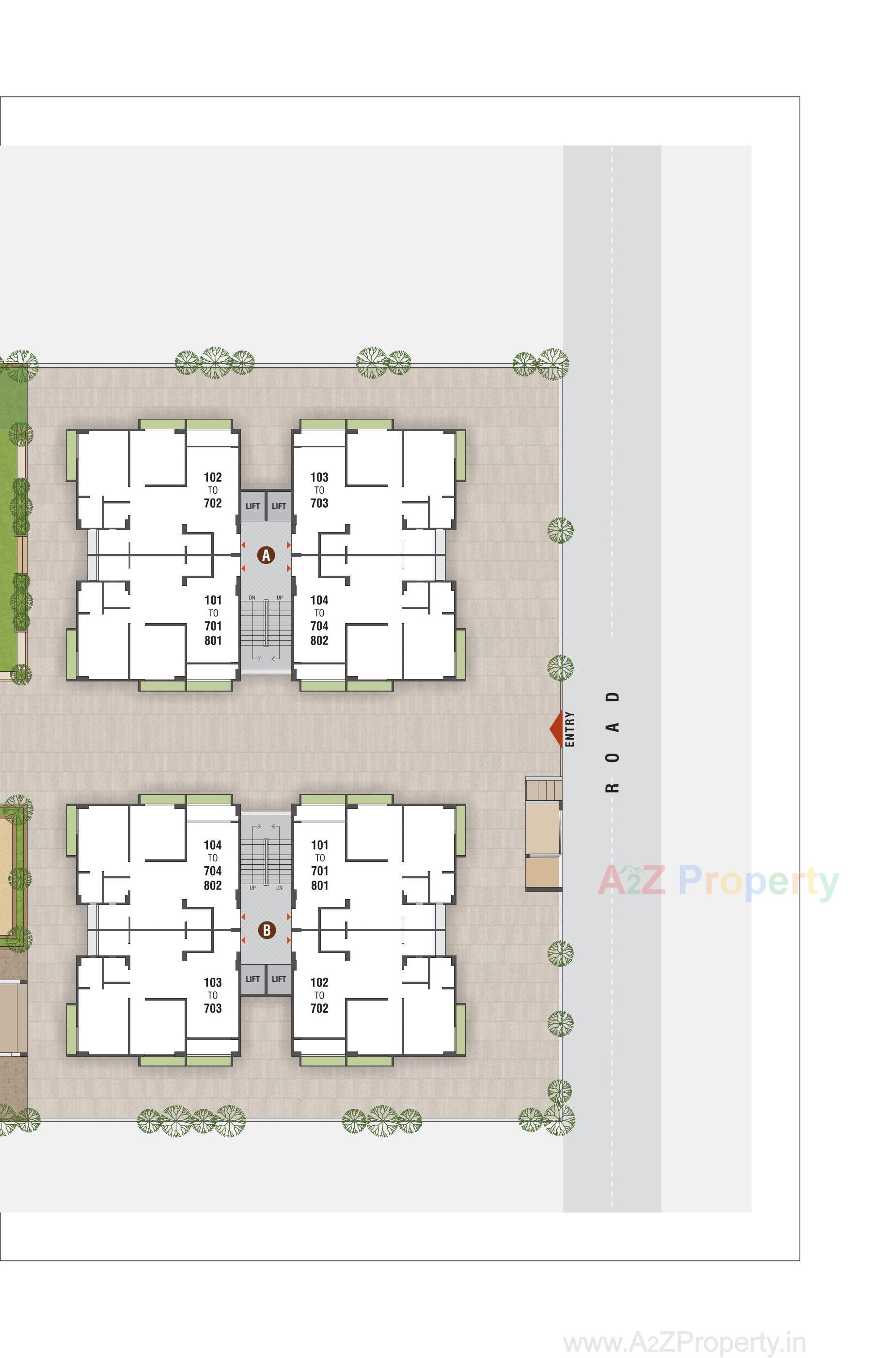 Layout of real estate project Atulya Elegance located at Vavol, Gandhinagar, Gujarat
