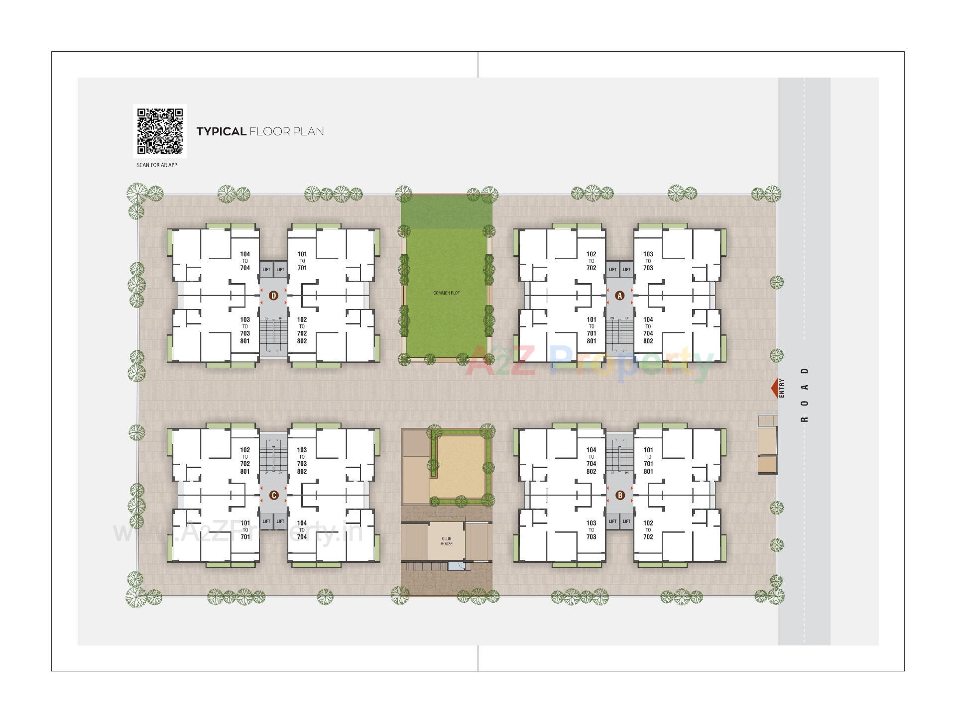 Layout of real estate project Atulya Elegance located at Vavol, Gandhinagar, Gujarat