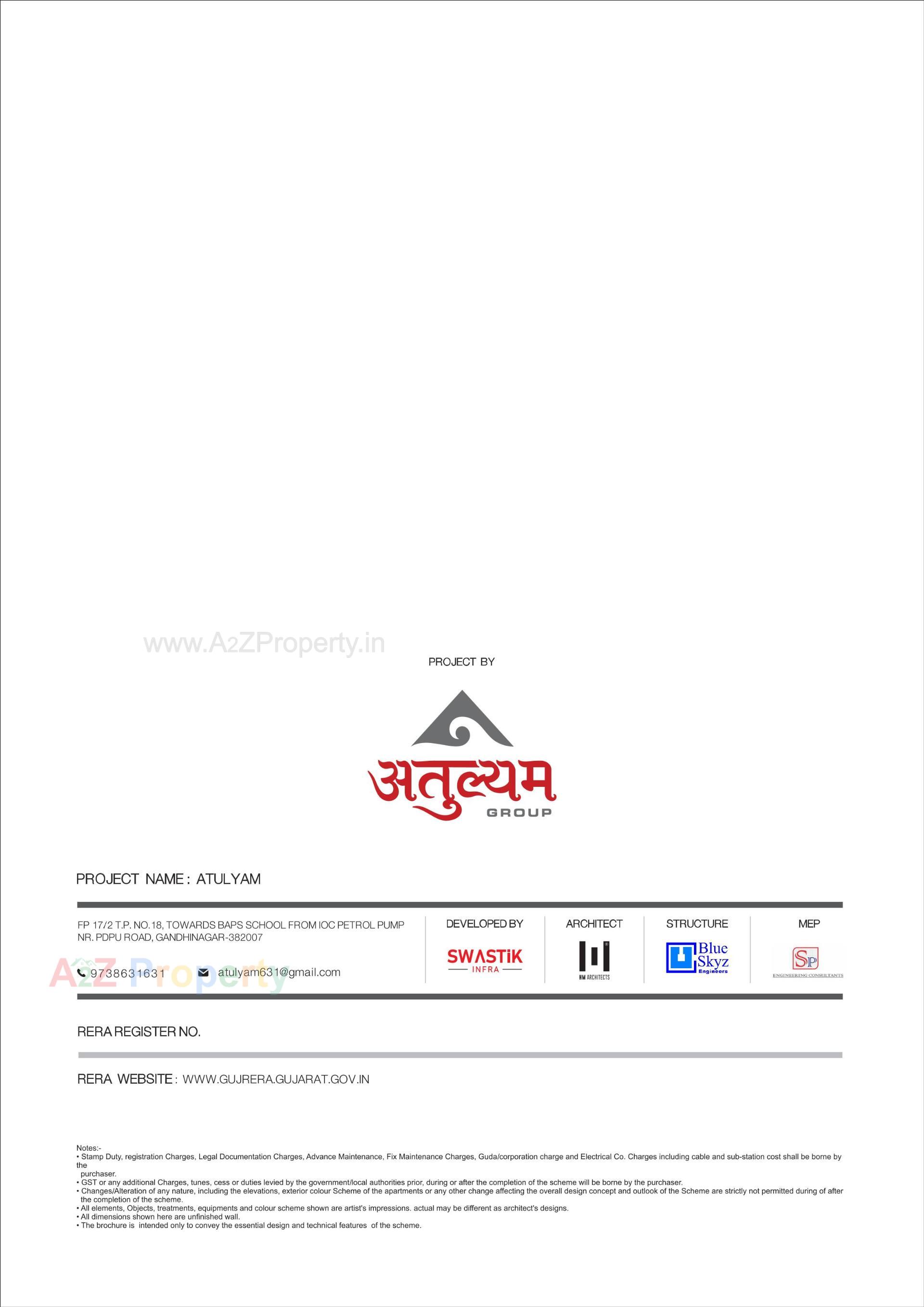  of real estate project Atulyam located at Kudasan, Gandhinagar, Gujarat