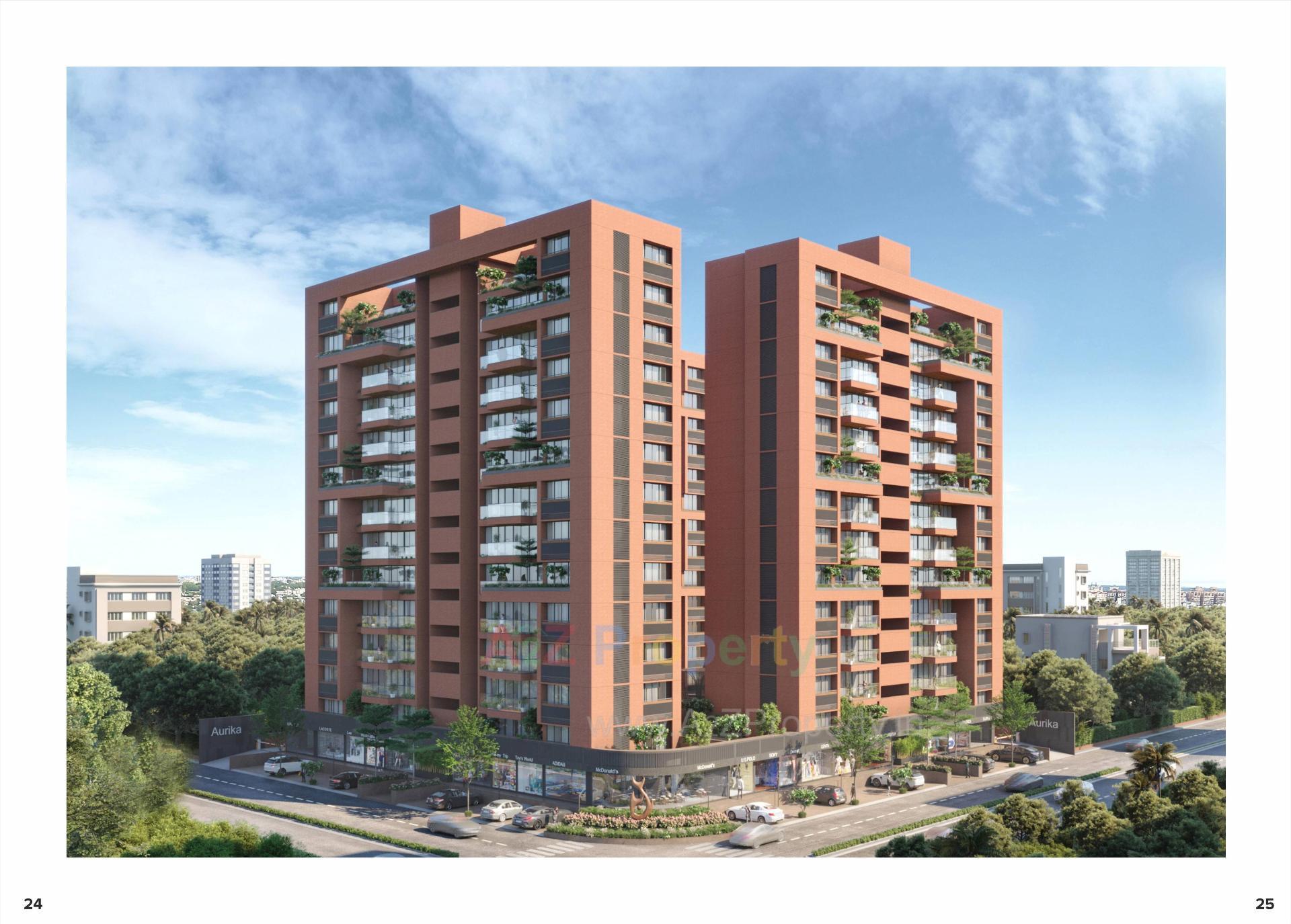 3D Elevation of real estate project Aurika One located at Khoraj, Gandhinagar, Gujarat