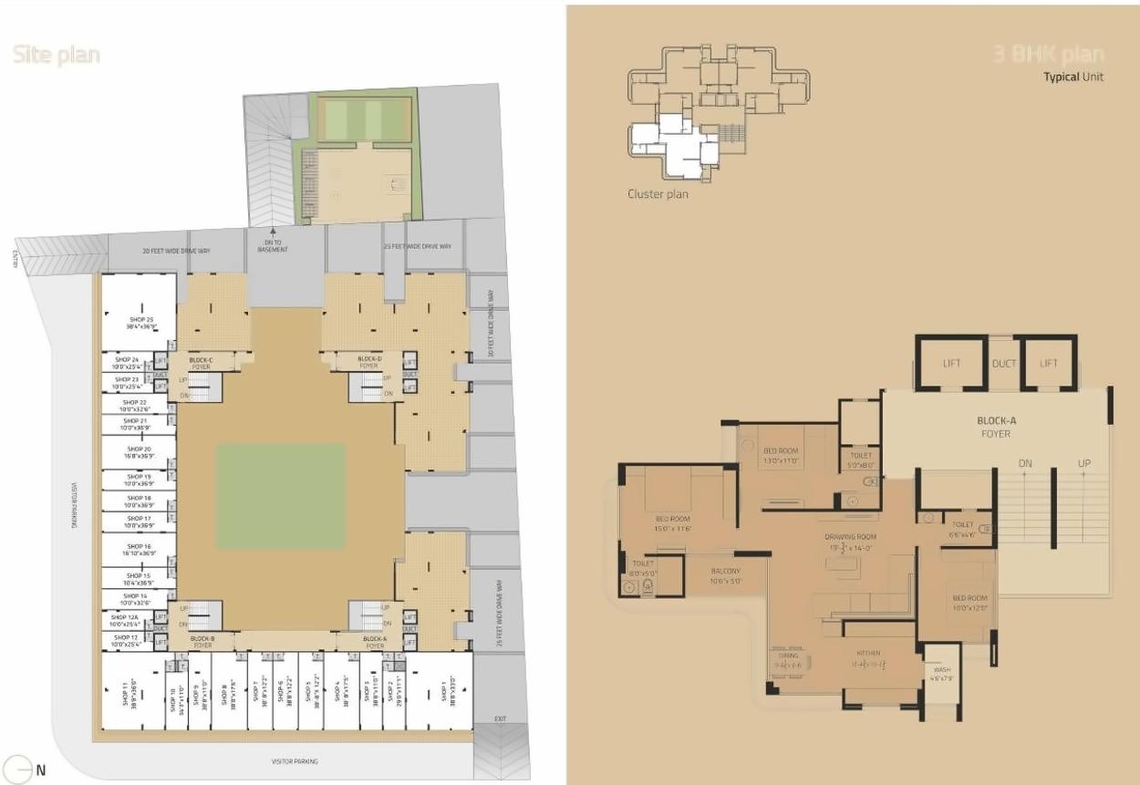 Layout of real estate project Avaniprasth located at Uvarsad, Gandhinagar, Gujarat