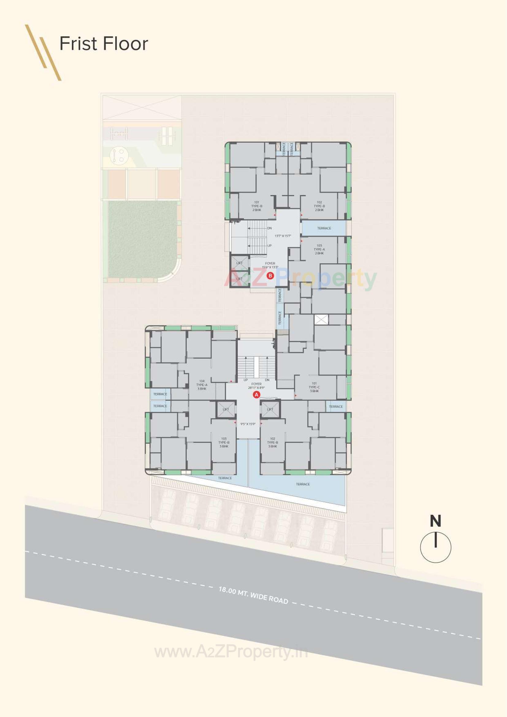 Layout of real estate project Avikam Giriraj located at Zundal, Gandhinagar, Gujarat