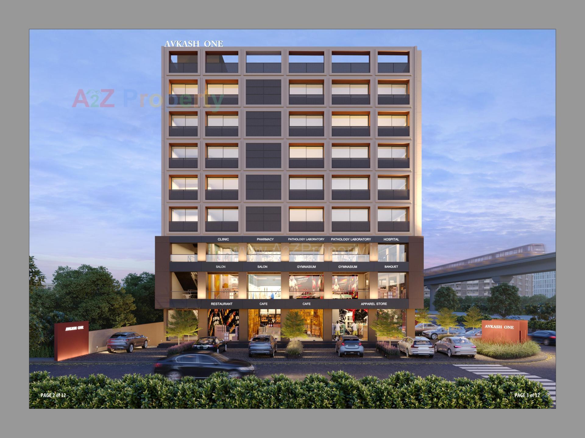 3D Elevation of real estate project Avkash One located at Randesan, Gandhinagar, Gujarat