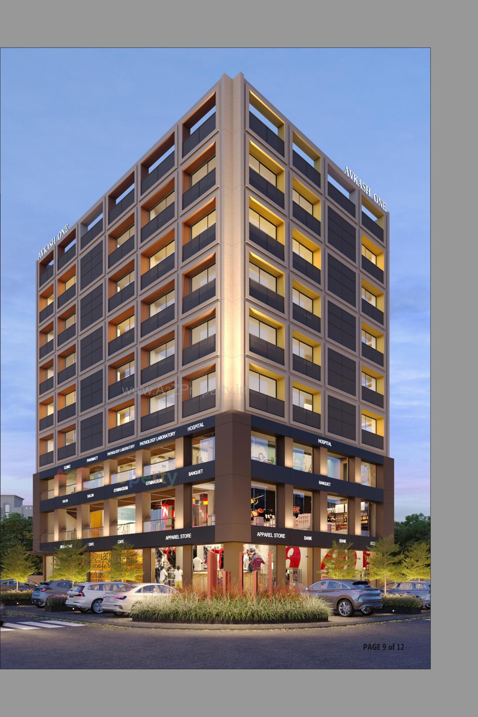 3D Elevation of real estate project Avkash One located at Randesan, Gandhinagar, Gujarat