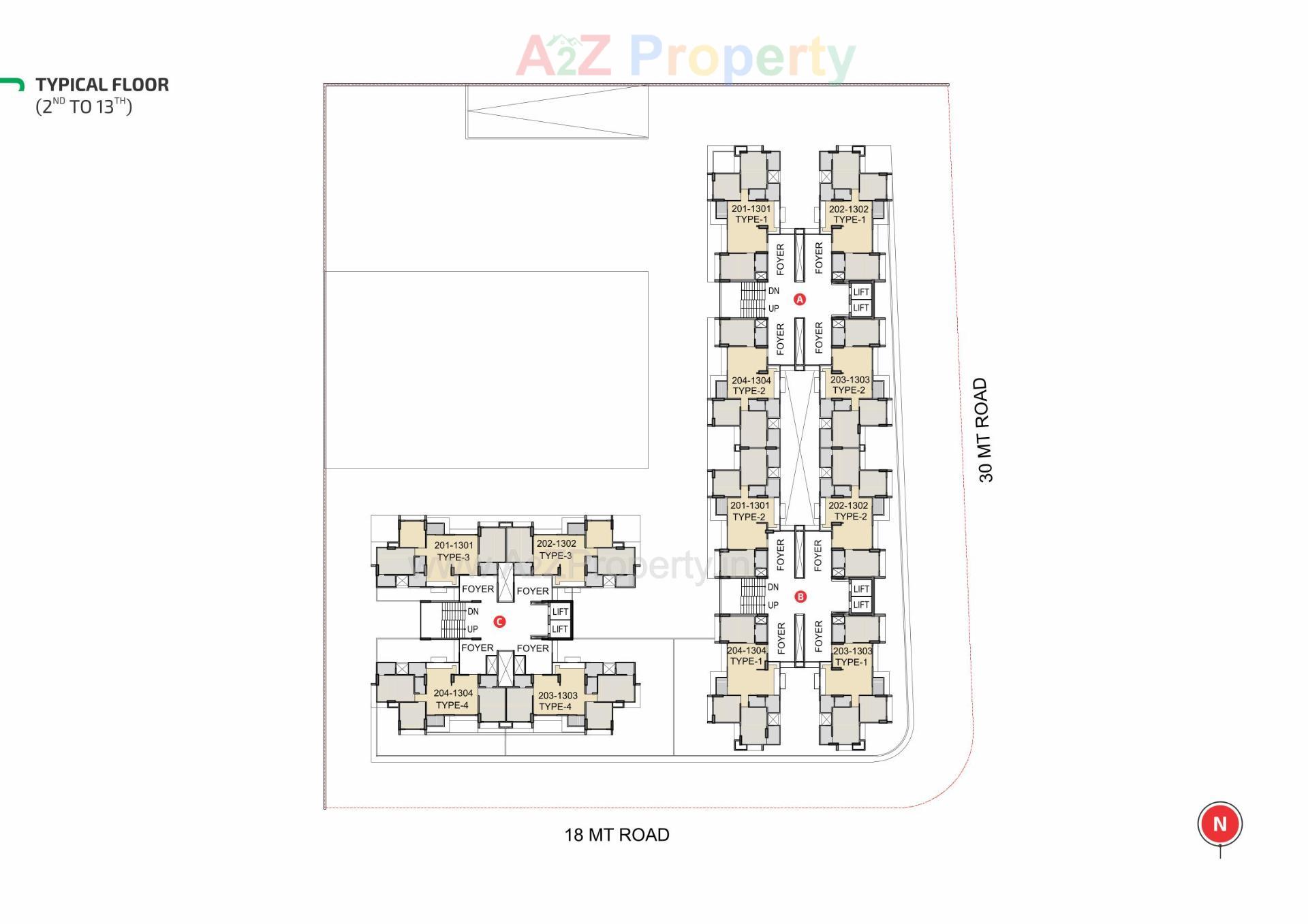 Layout of real estate project Ayunam Greens located at Kudasan, Gandhinagar, Gujarat