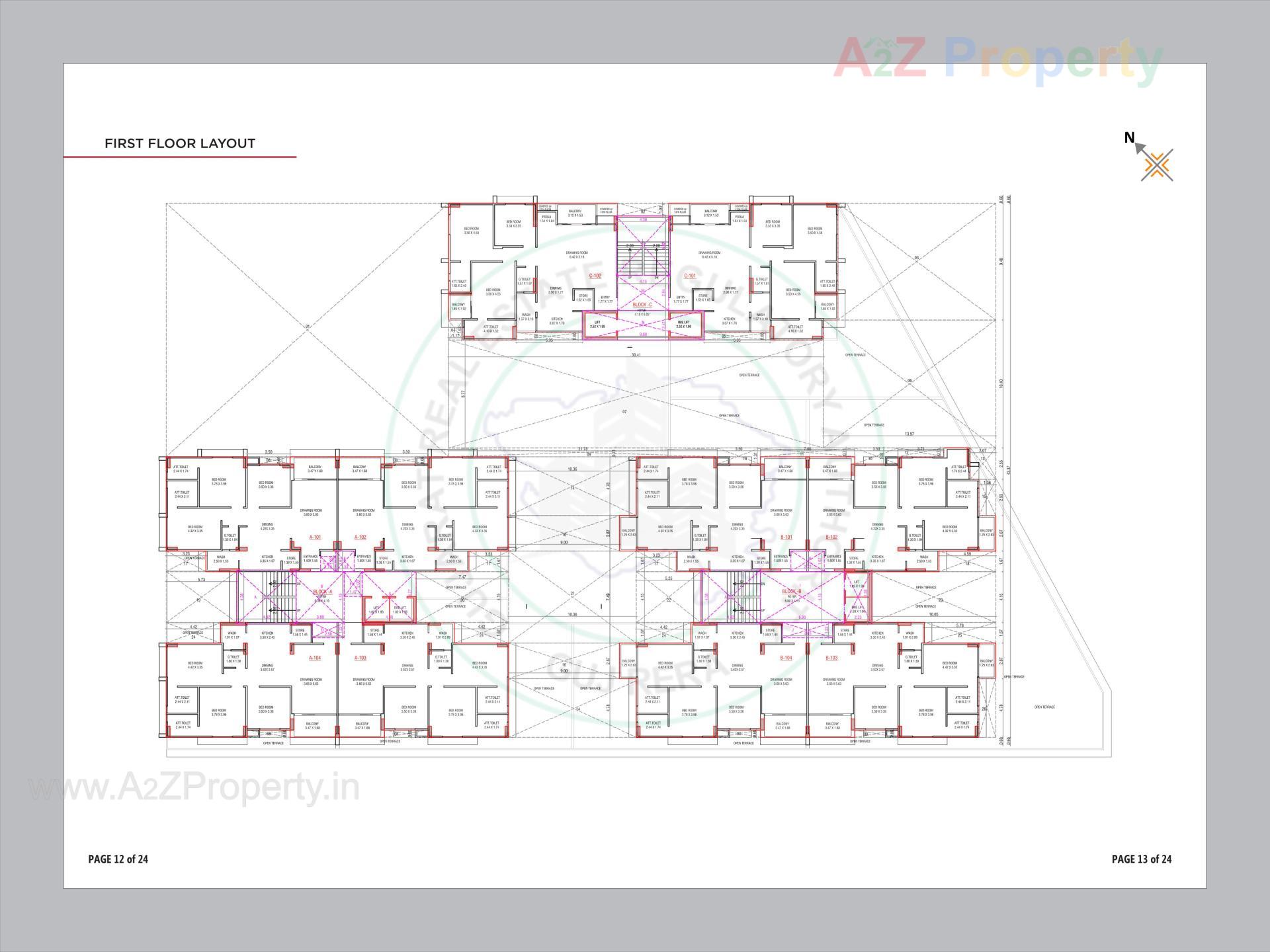 Layout of real estate project Azalea located at Vavol, Gandhinagar, Gujarat