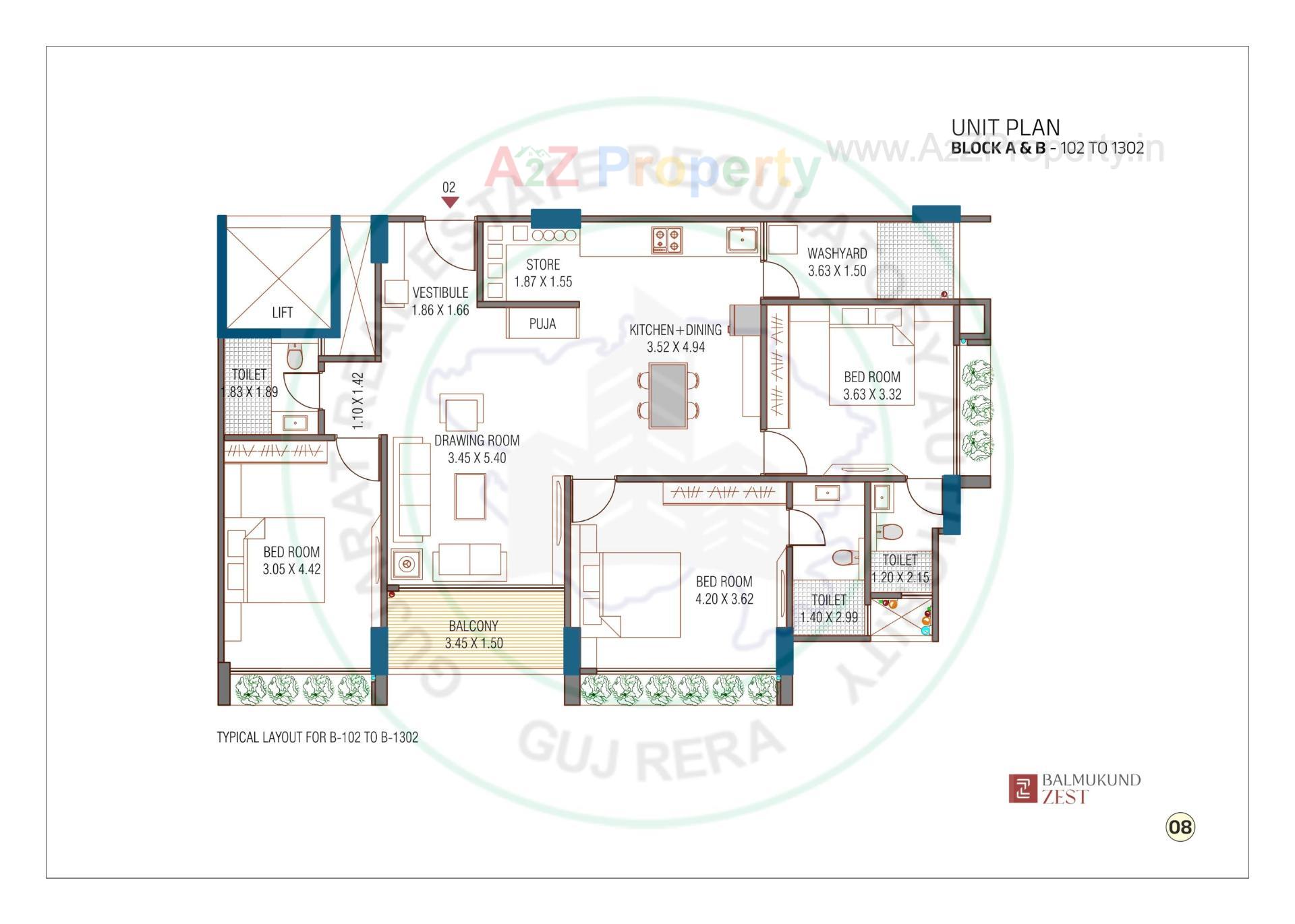 Layout of real estate project Balmukund Zest located at Randesan, Gandhinagar, Gujarat