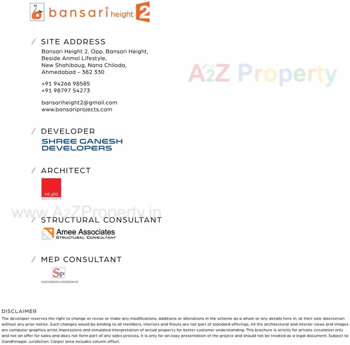  of real estate project Bansari Height located at Nanachiloda, Gandhinagar, Gujarat