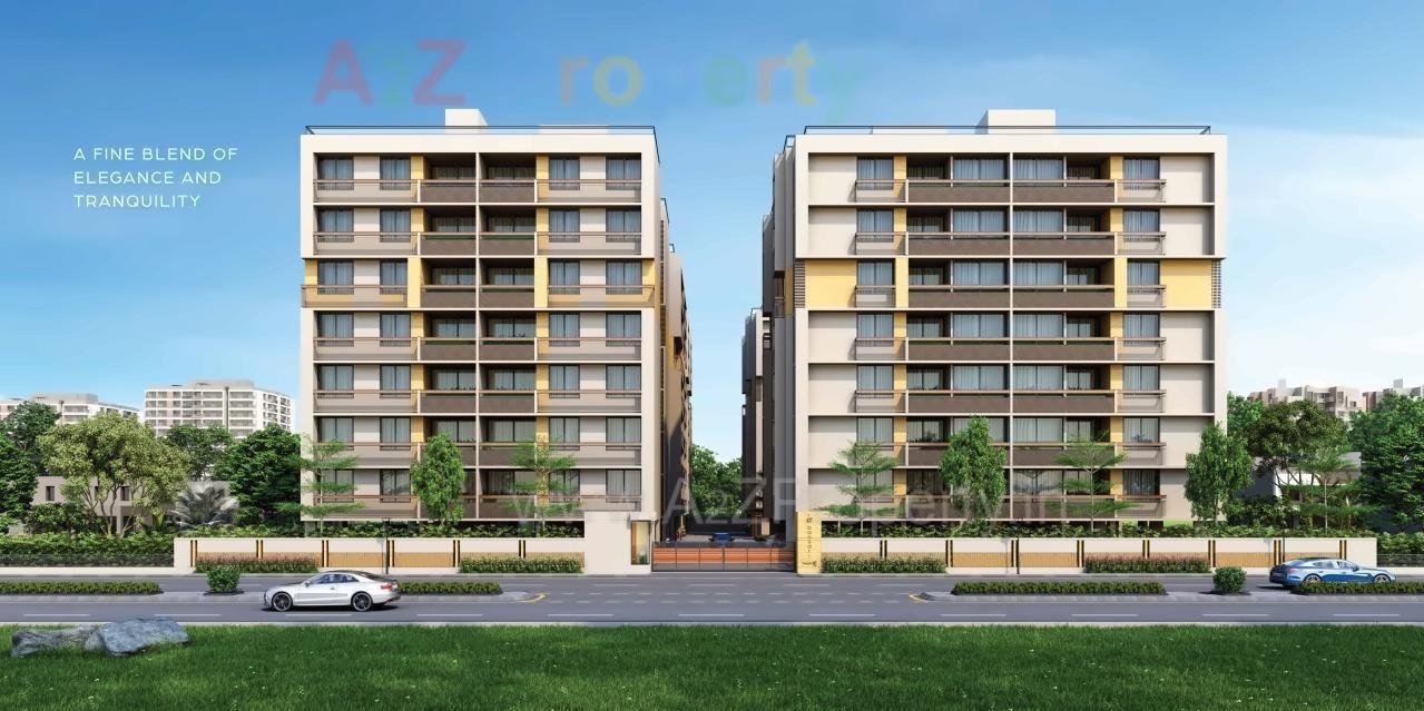 3D Elevation of real estate project Bansari Height located at Nanachiloda, Gandhinagar, Gujarat