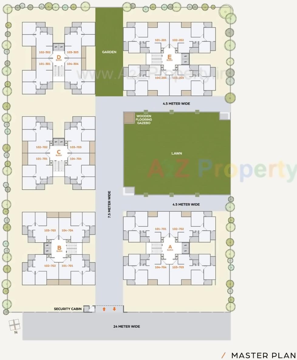 Layout of real estate project Bansari Height located at Nanachiloda, Gandhinagar, Gujarat