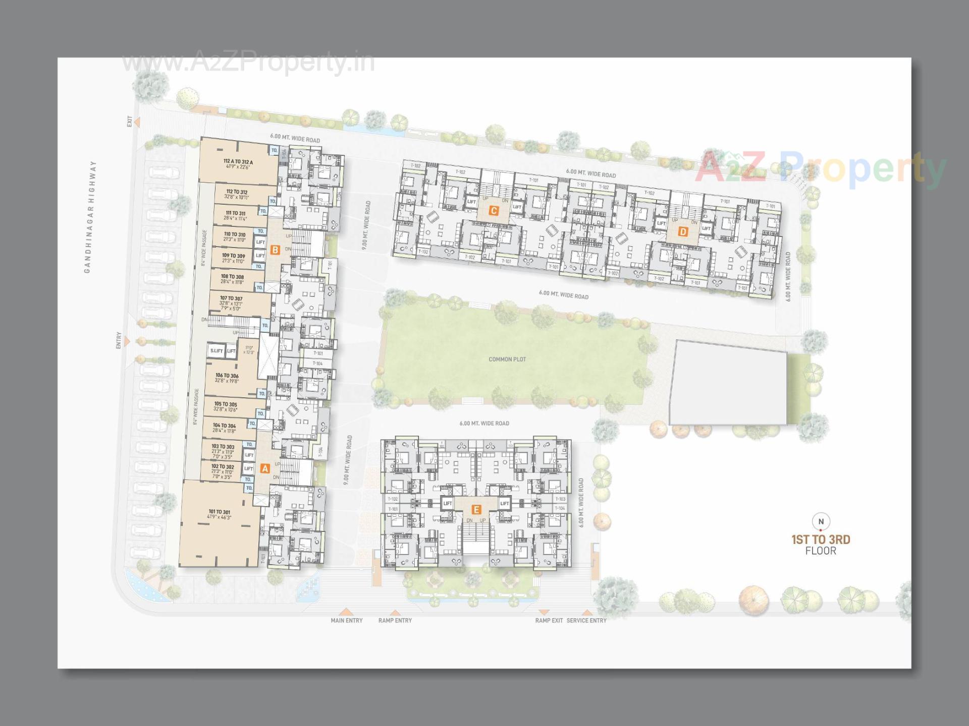Layout of real estate project Bansari Opulence located at Koba, Gandhinagar, Gujarat