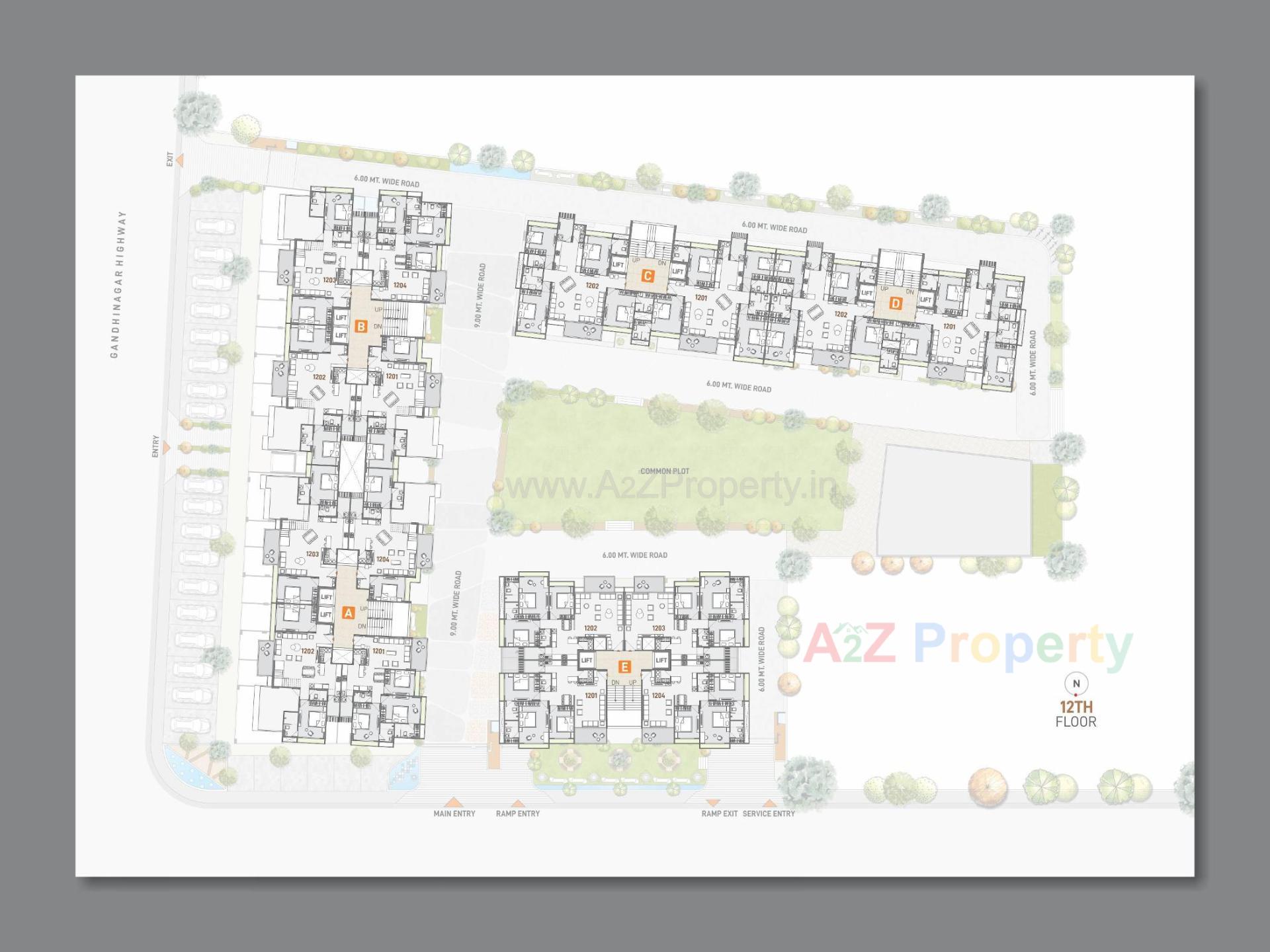 Layout of real estate project Bansari Opulence located at Koba, Gandhinagar, Gujarat