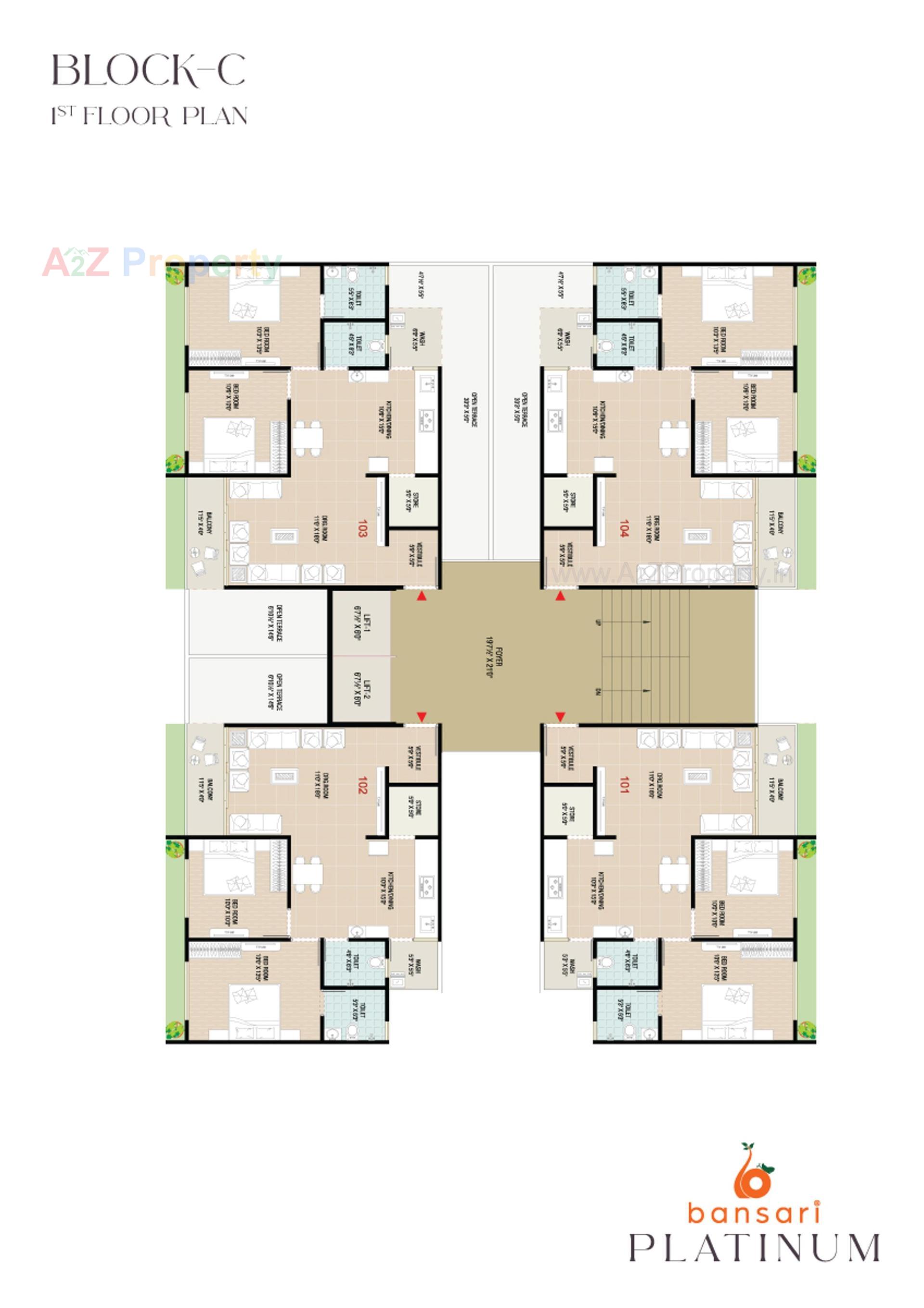 Layout of real estate project Bansari Platinum located at Nana-chiloda, Gandhinagar, Gujarat