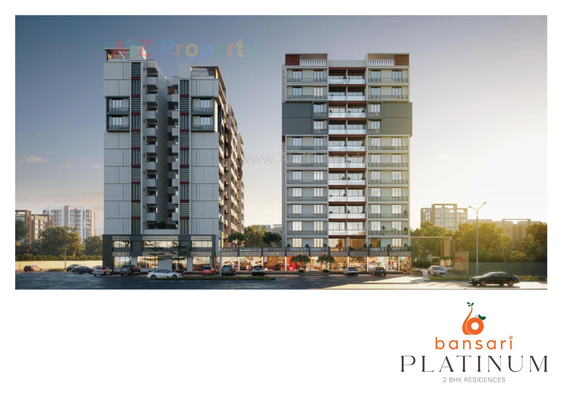 3D Elevation of real estate project Bansari Platinum located at Nana-chiloda, Gandhinagar, Gujarat