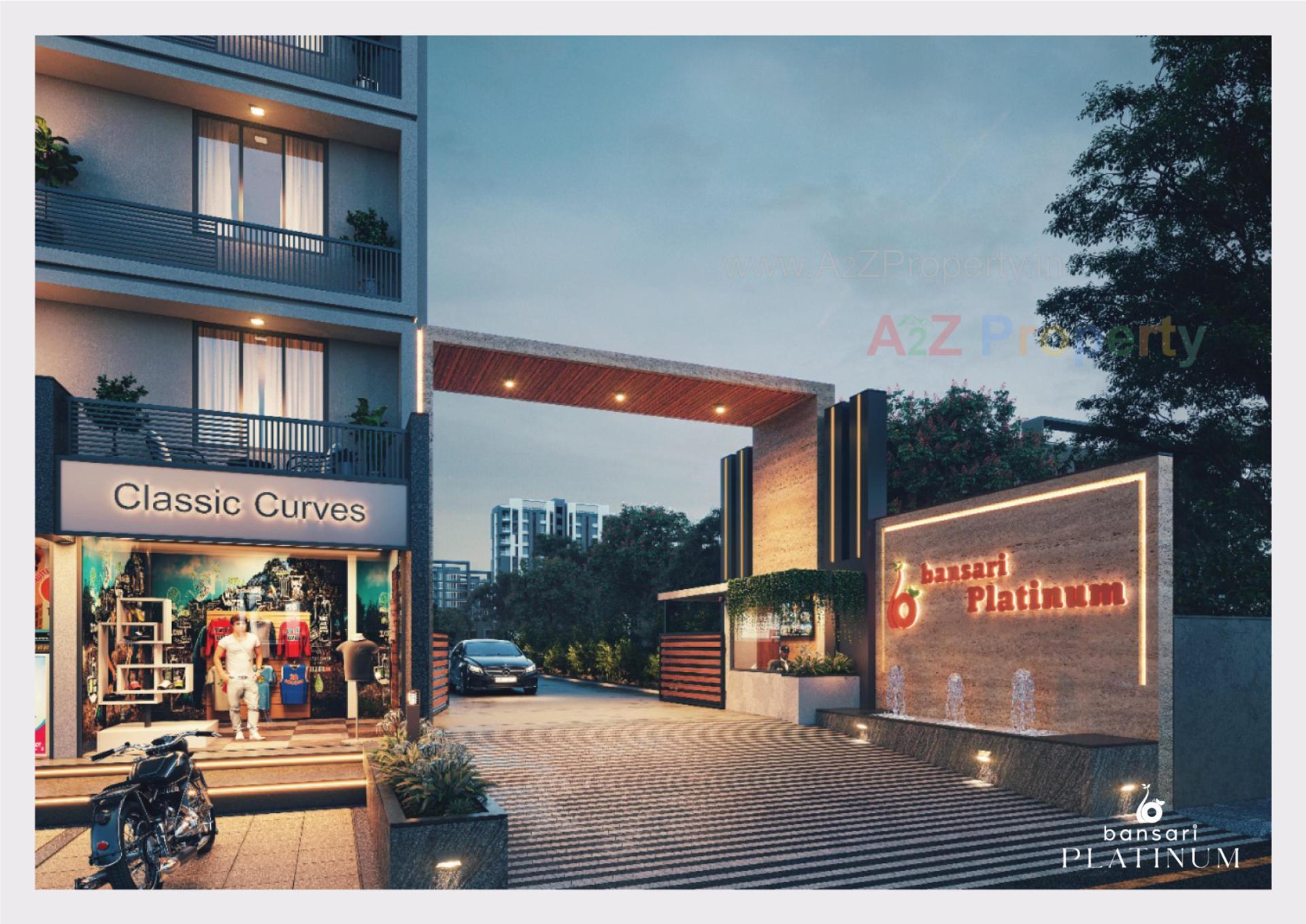 3D Elevation of real estate project Bansari Platinum located at Nana-chiloda, Gandhinagar, Gujarat