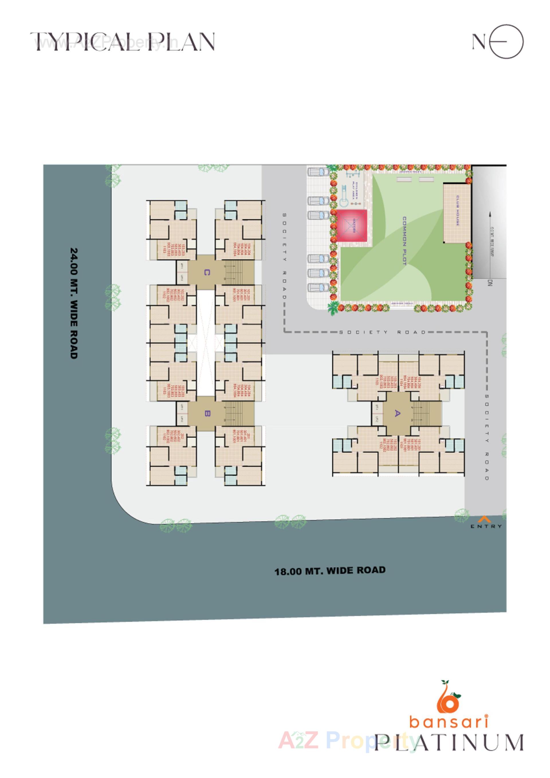 Layout of real estate project Bansari Platinum located at Nana-chiloda, Gandhinagar, Gujarat