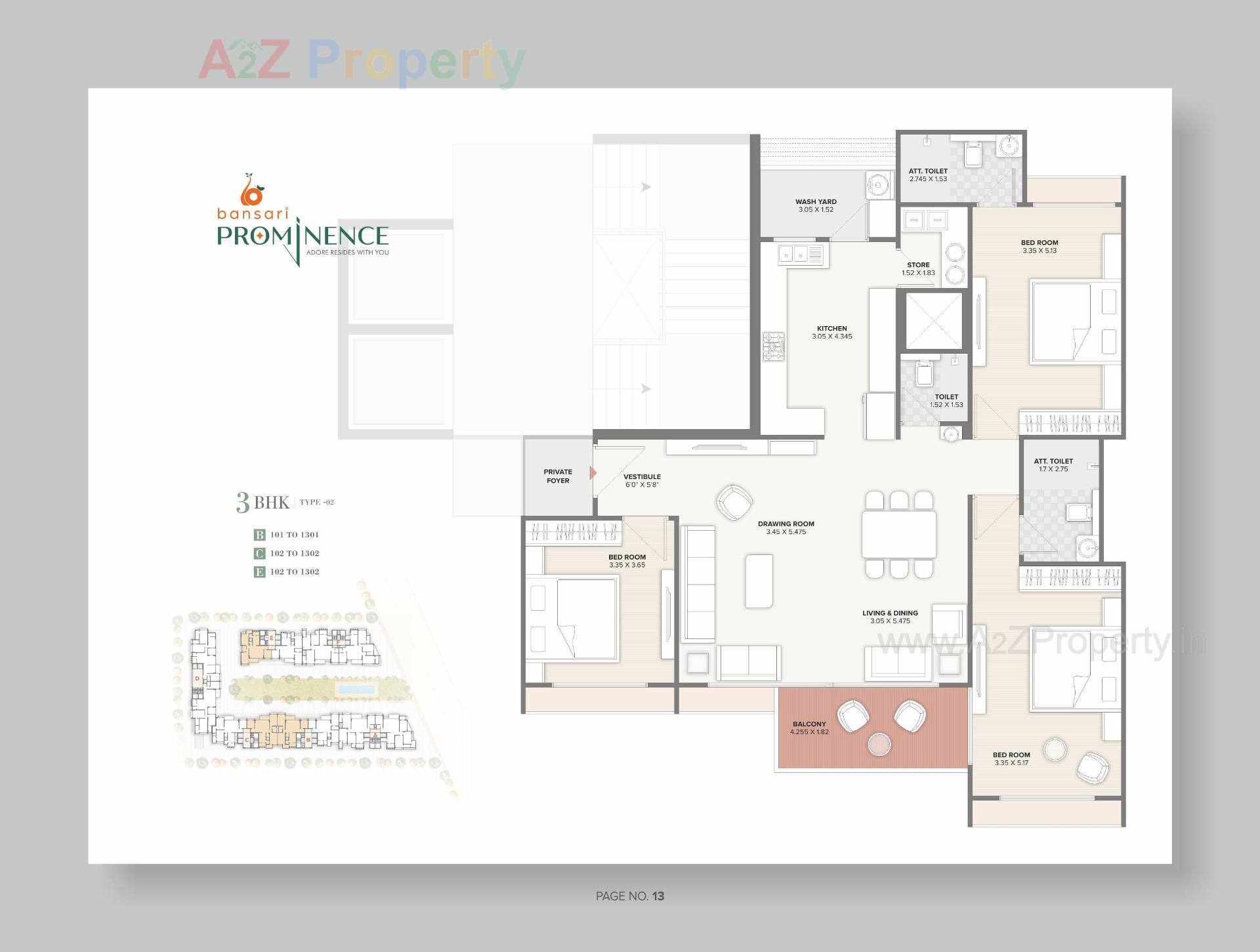Layout of real estate project Bansari Prominence located at Ambapur, Gandhinagar, Gujarat