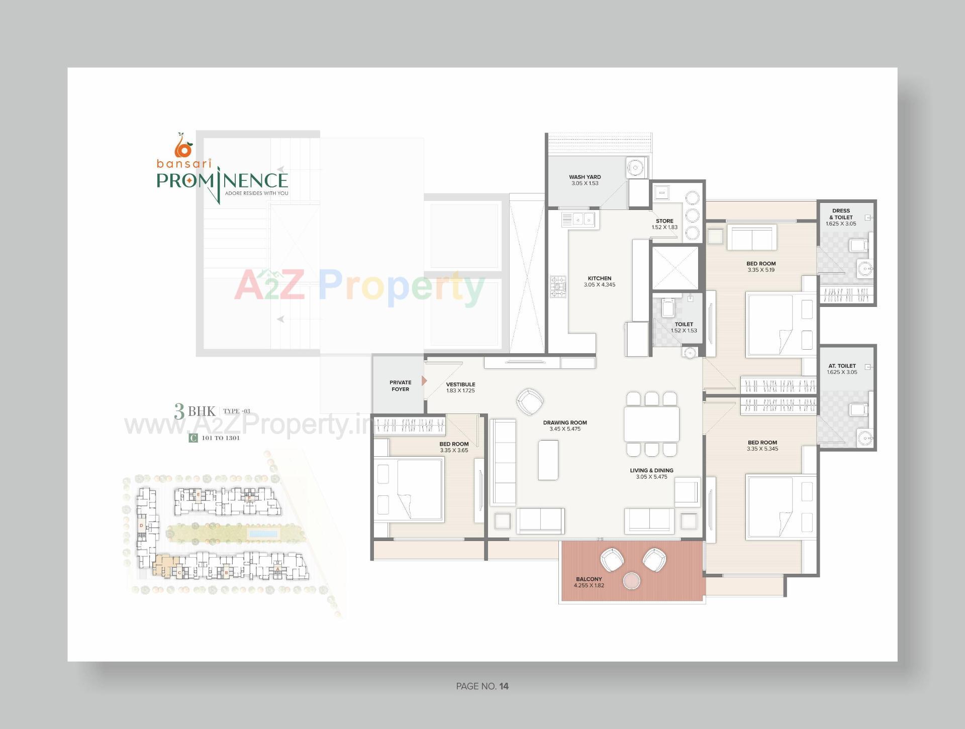 Layout of real estate project Bansari Prominence located at Ambapur, Gandhinagar, Gujarat