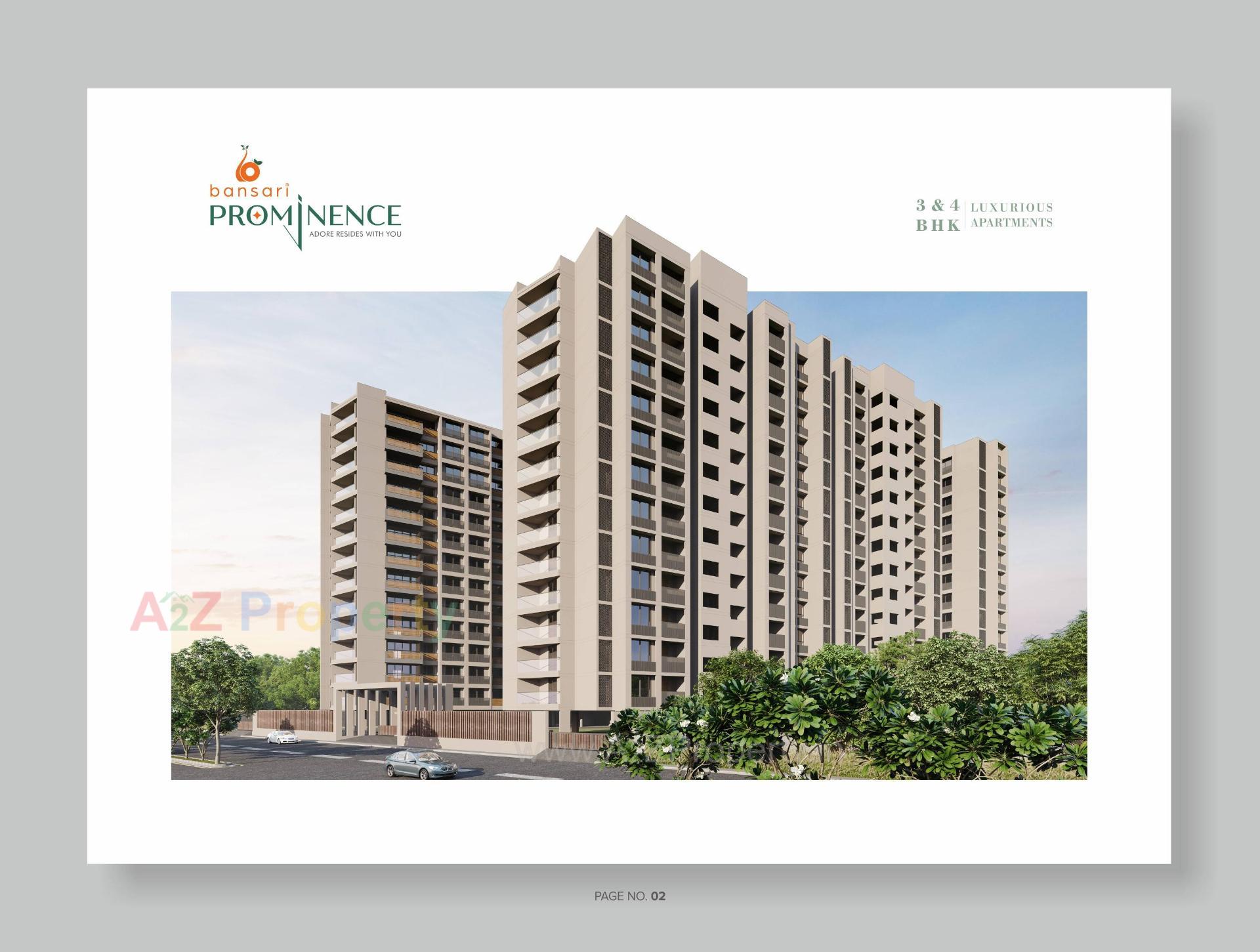 3D Elevation of real estate project Bansari Prominence located at Ambapur, Gandhinagar, Gujarat