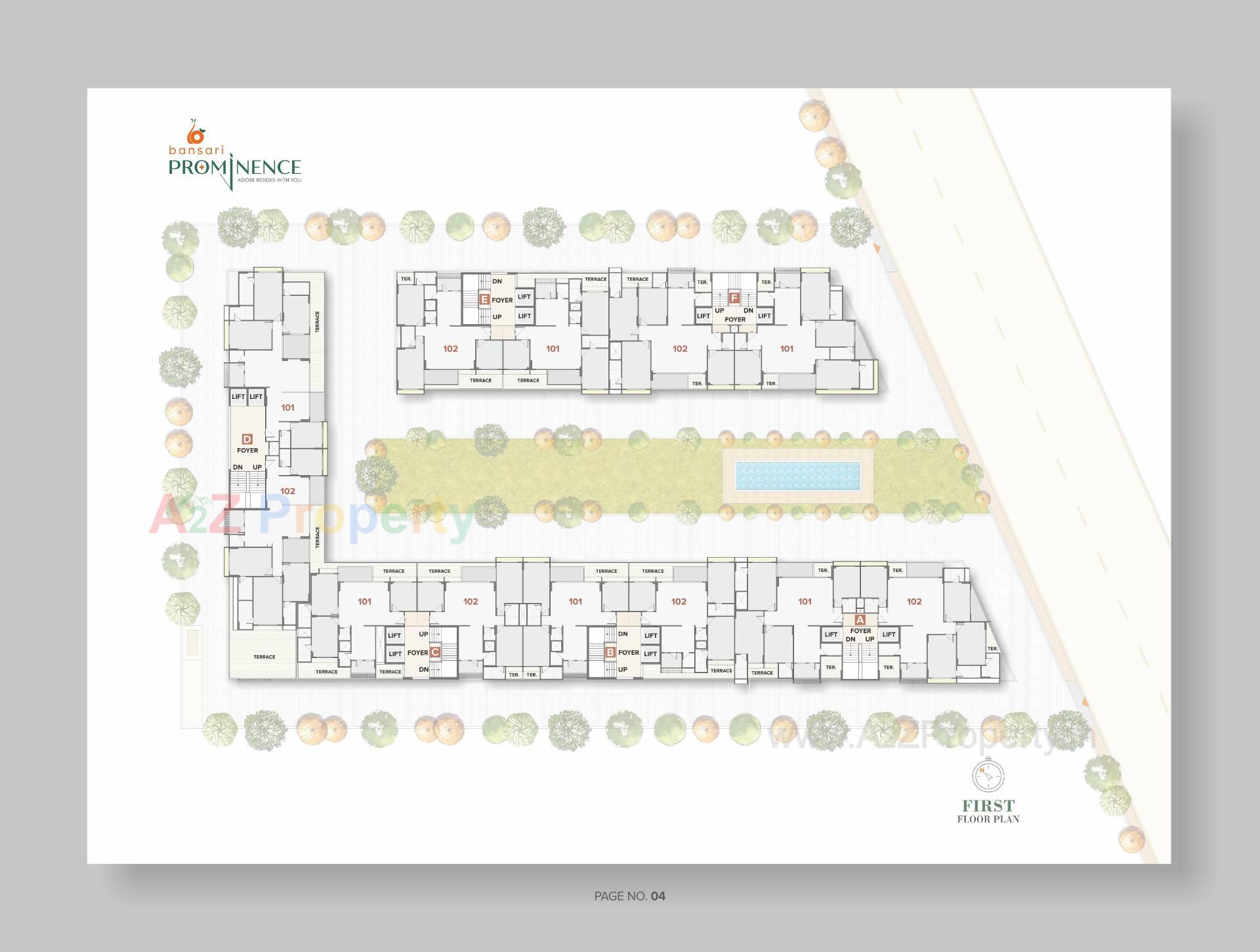 Layout of real estate project Bansari Prominence located at Ambapur, Gandhinagar, Gujarat