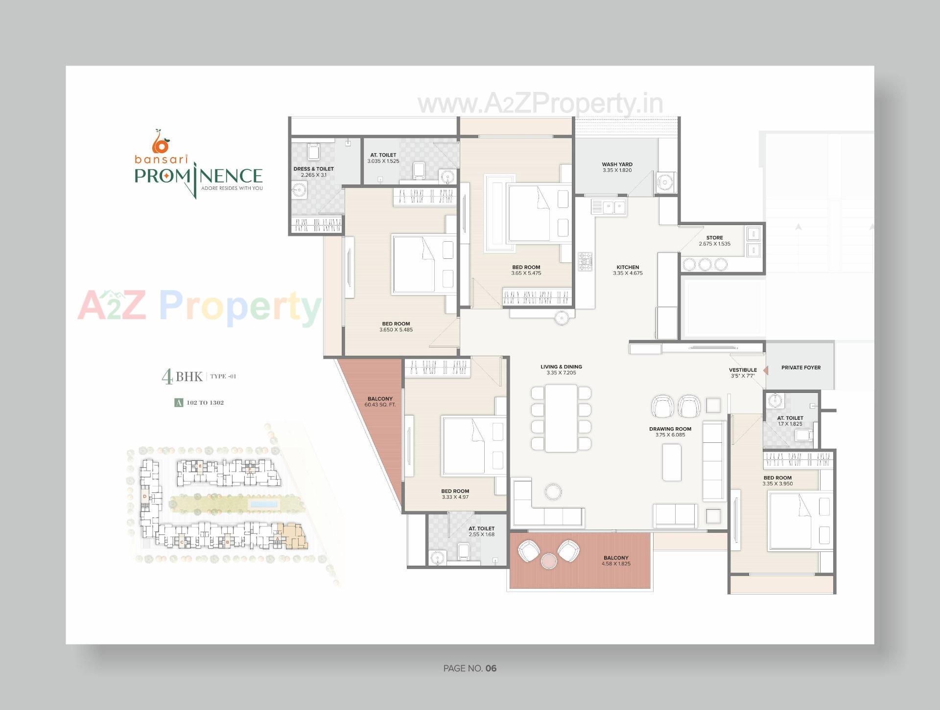Layout of real estate project Bansari Prominence located at Ambapur, Gandhinagar, Gujarat
