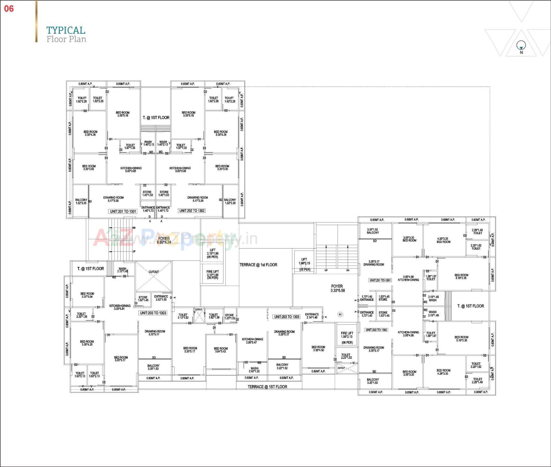 Layout of real estate project Beryl Sky located at Kudasan, Gandhinagar, Gujarat