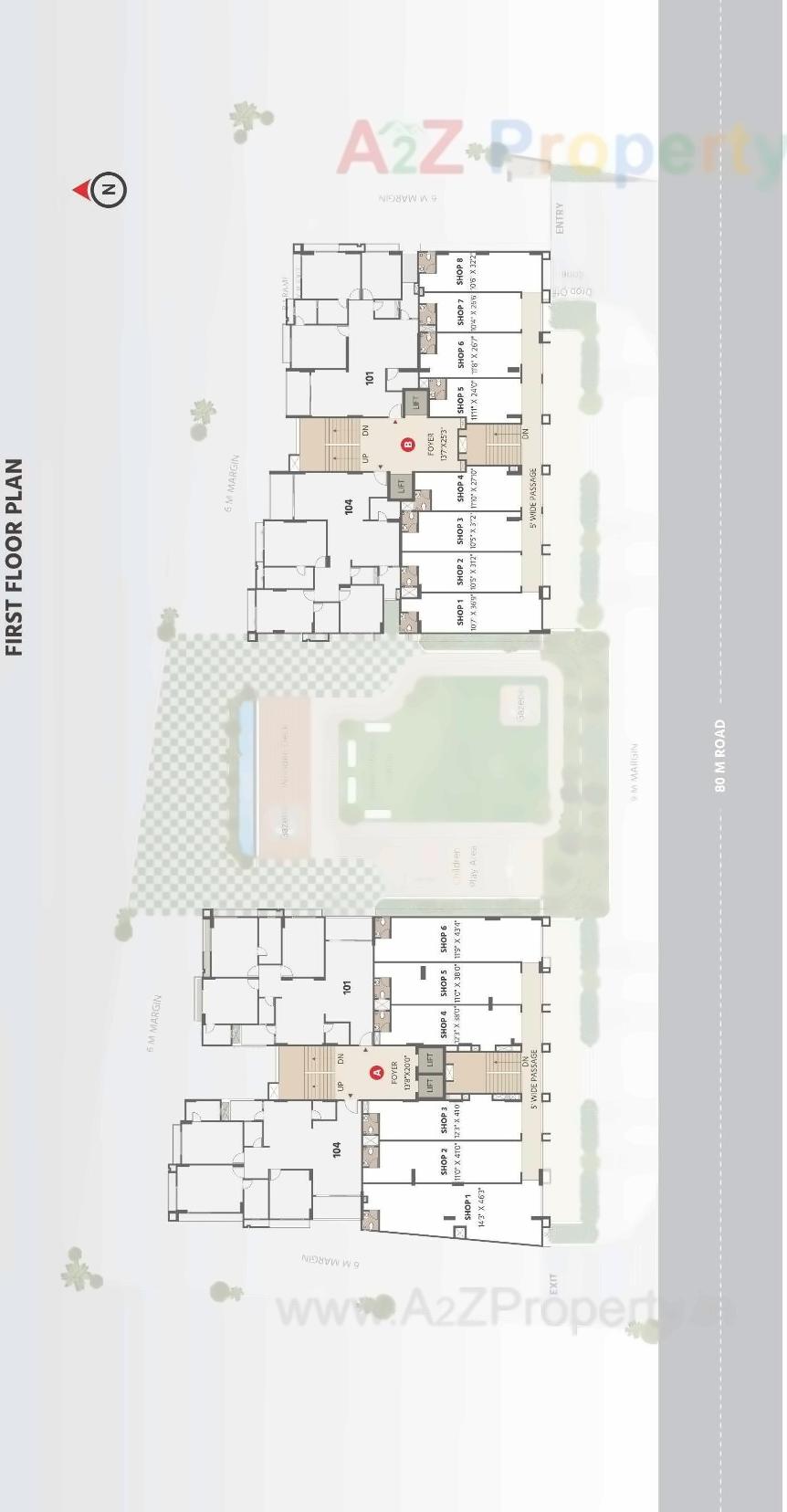 Layout of real estate project Beryl located at Kudasan, Gandhinagar, Gujarat