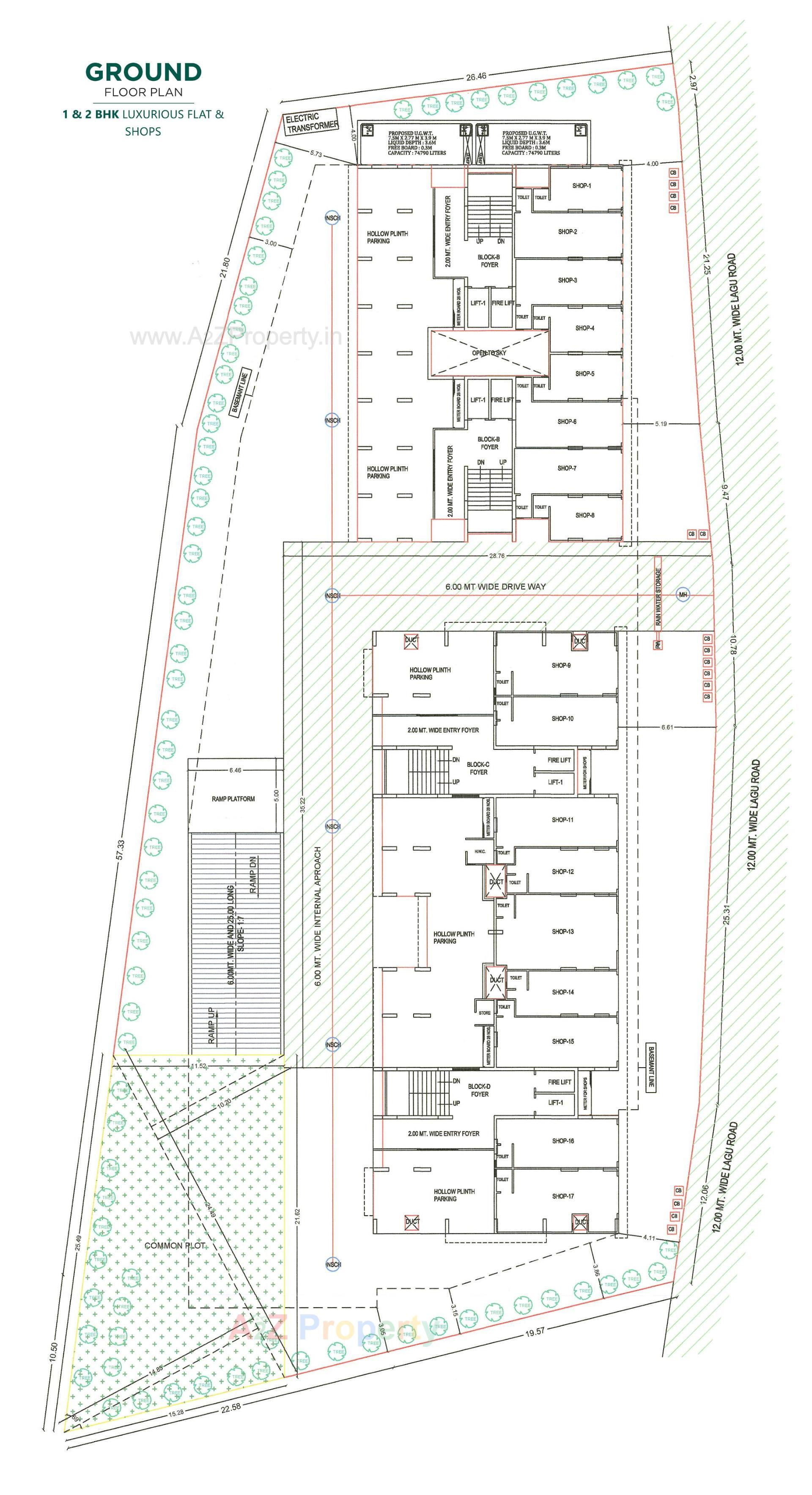 Layout of real estate project Bosky Royal located at Pethapur, Gandhinagar, Gujarat
