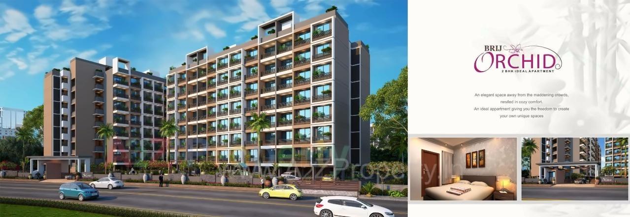 3D Elevation of real estate project Brij Orchid located at Vavol, Gandhinagar, Gujarat