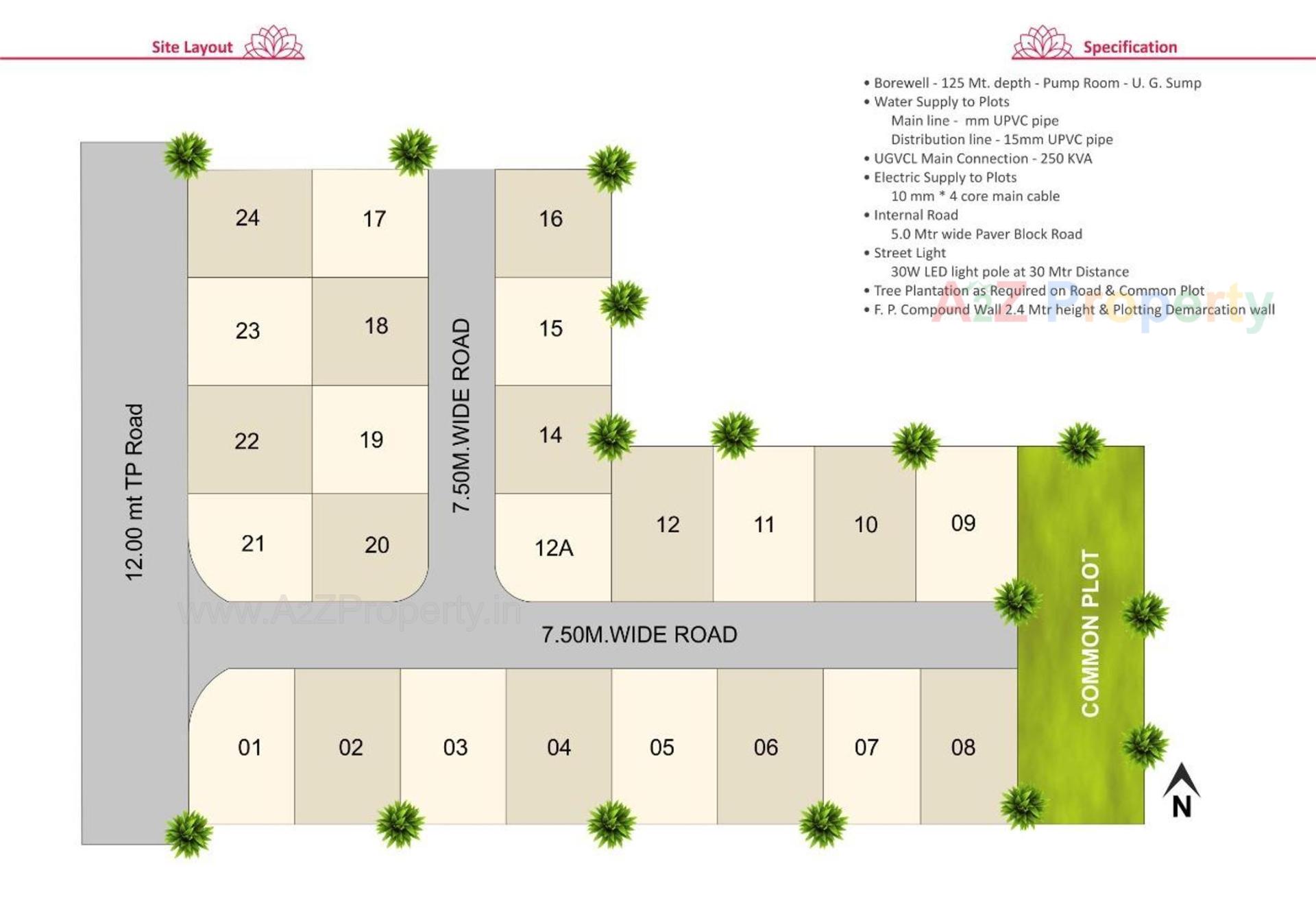 Layout of real estate project Brij Villa located at Por, Gandhinagar, Gujarat