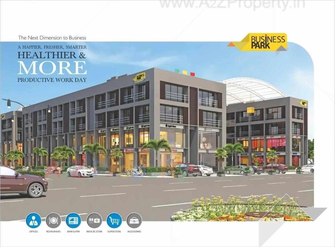 3D Elevation of real estate project Buiness Park located at Raisan, Gandhinagar, Gujarat