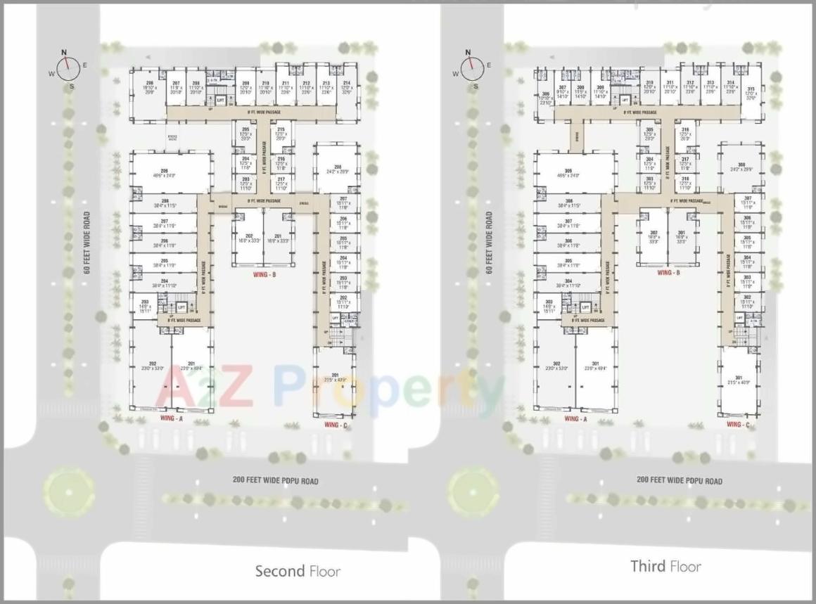 Layout of real estate project Buiness Park located at Raisan, Gandhinagar, Gujarat