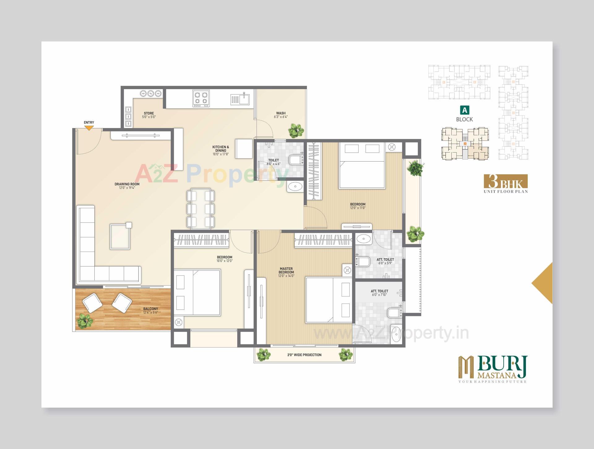 Layout of real estate project Burj Mastana located at Vavol, Gandhinagar, Gujarat